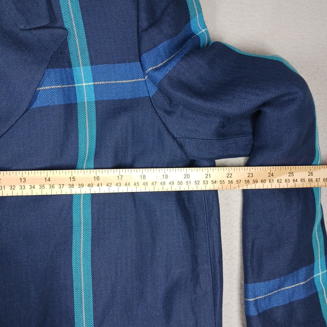 VTG 90s Liz Claiborne Collection Women 14 Petite Linen Plaid MULTICOLOR Blazer