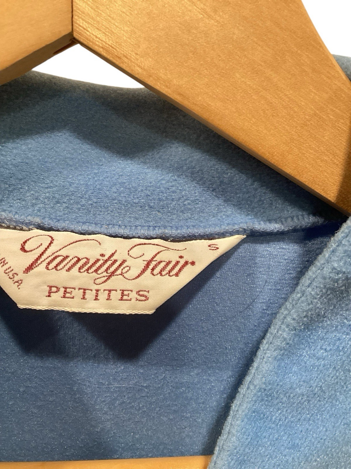 VTG Vanity Fair Robe S Petite Zip Front Step In Fleece Long Art Deco Satin Trim