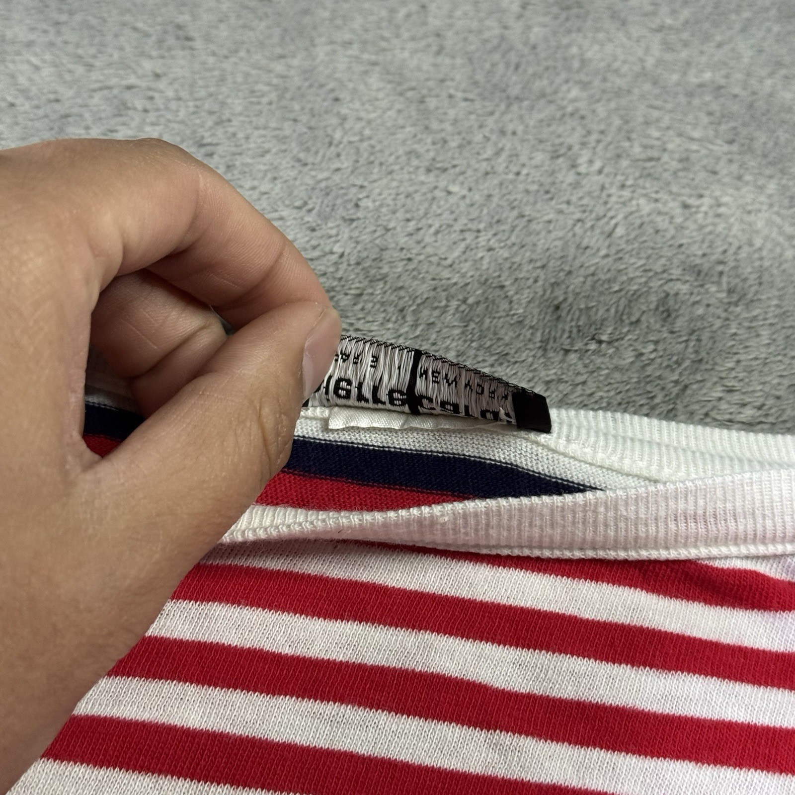 VTG 90s Pierre Cardin Boxy Striped Boat Neck Tshirt Womens M Oversized Retro