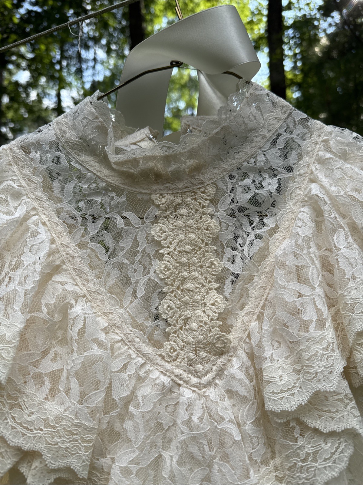 Vintage CANDI JONES California Lace Edwardian Victorian Boho Wedding Dress