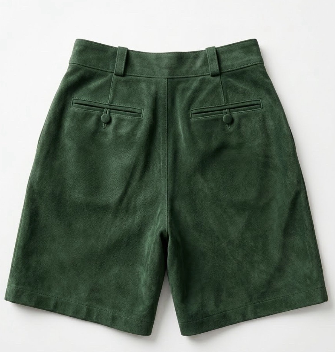 80s VTG diani Suede Leather Shorts Forest Green High Waisted Sz 10 Dark Academia
