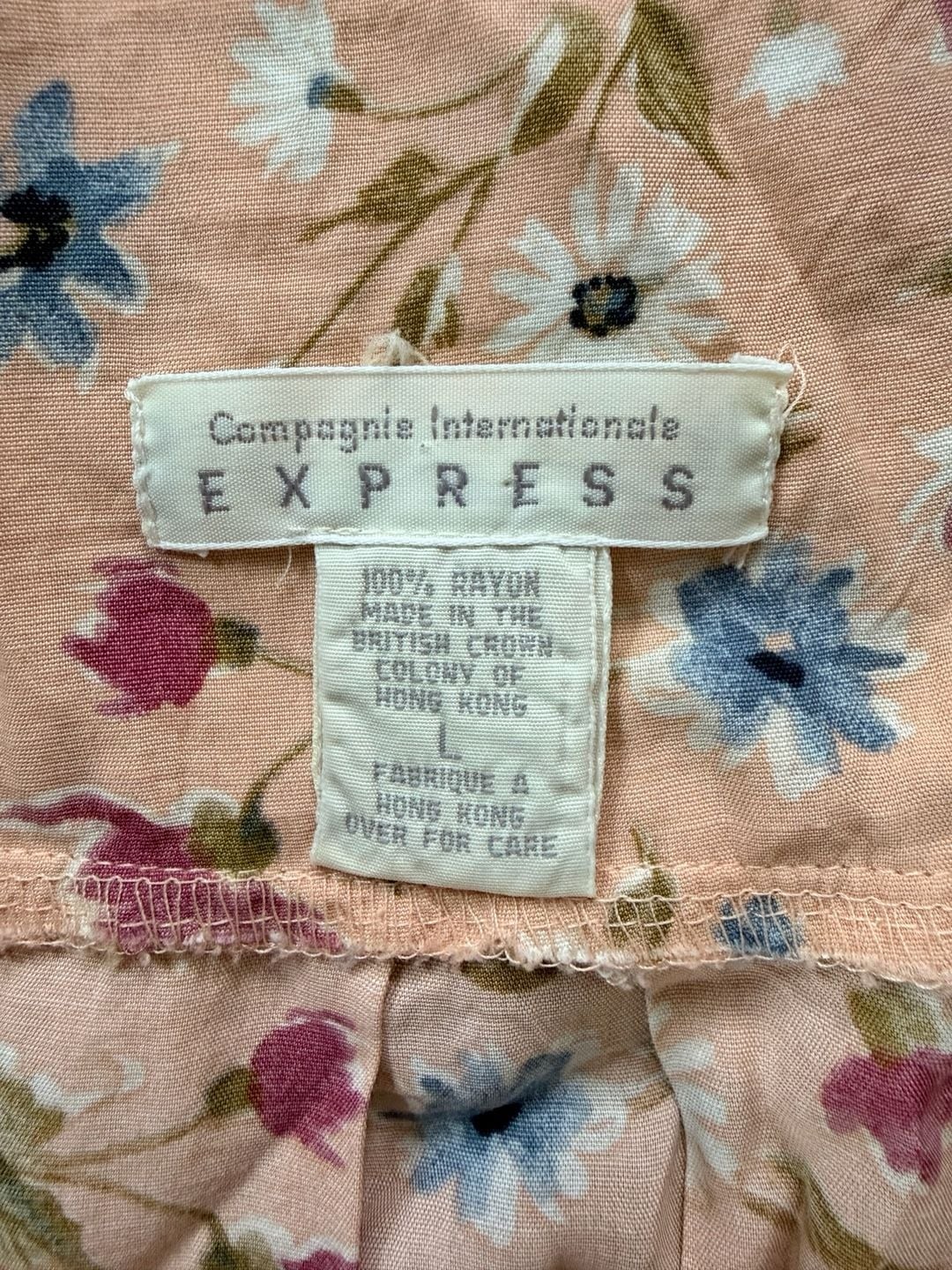 Vintage 90s Compagnie Internationale Express Floral Rayon Sleeveless Maxi Dress