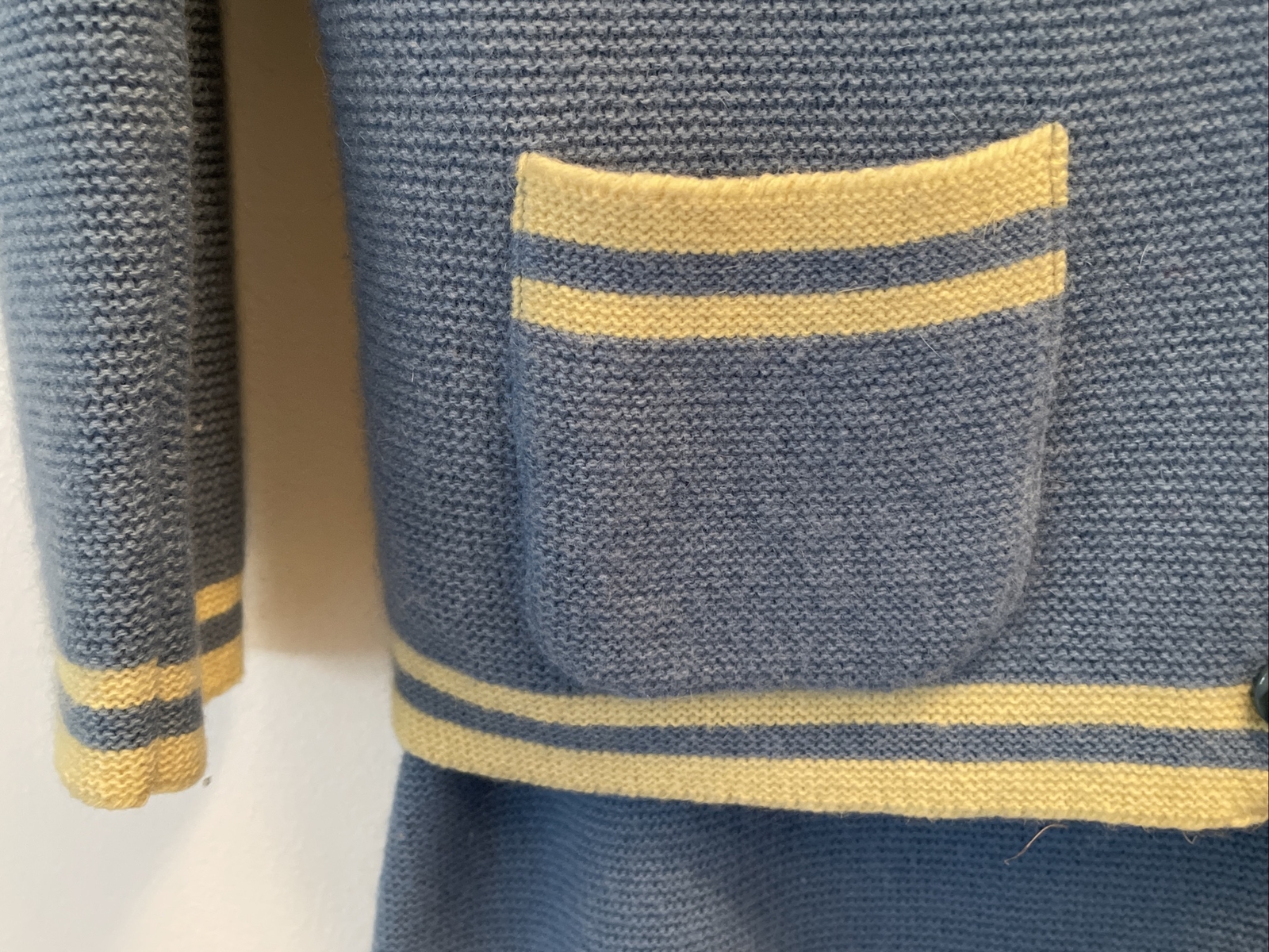Vintage 1950s LOFTIES Baby Blue Sweater Top& Skirt SET Mid Century Retro Fashion
