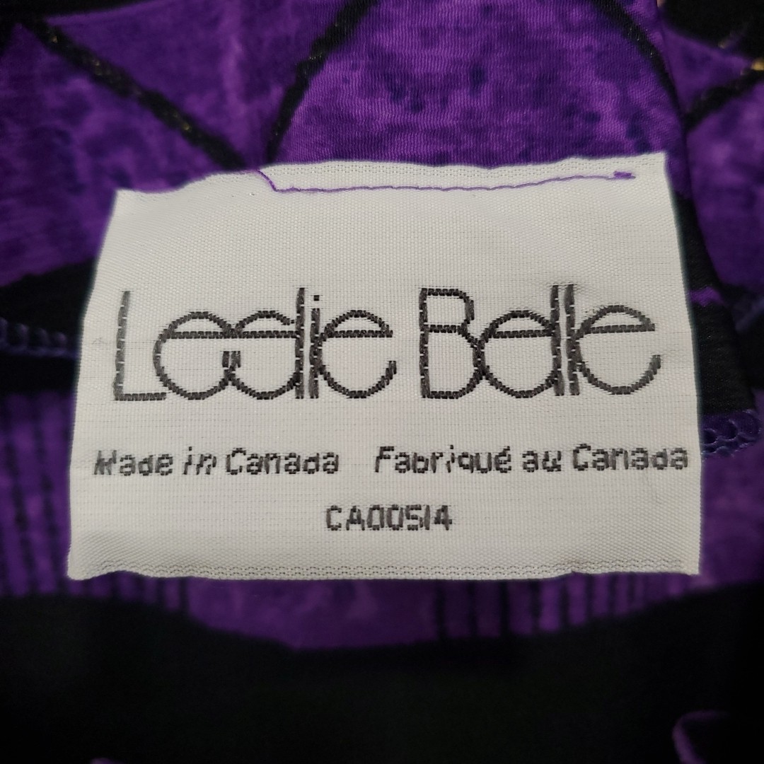 Vtg Leslie Belle Blazer Women’s Sz 16 100% Polyester Purple/Black Made In Canada