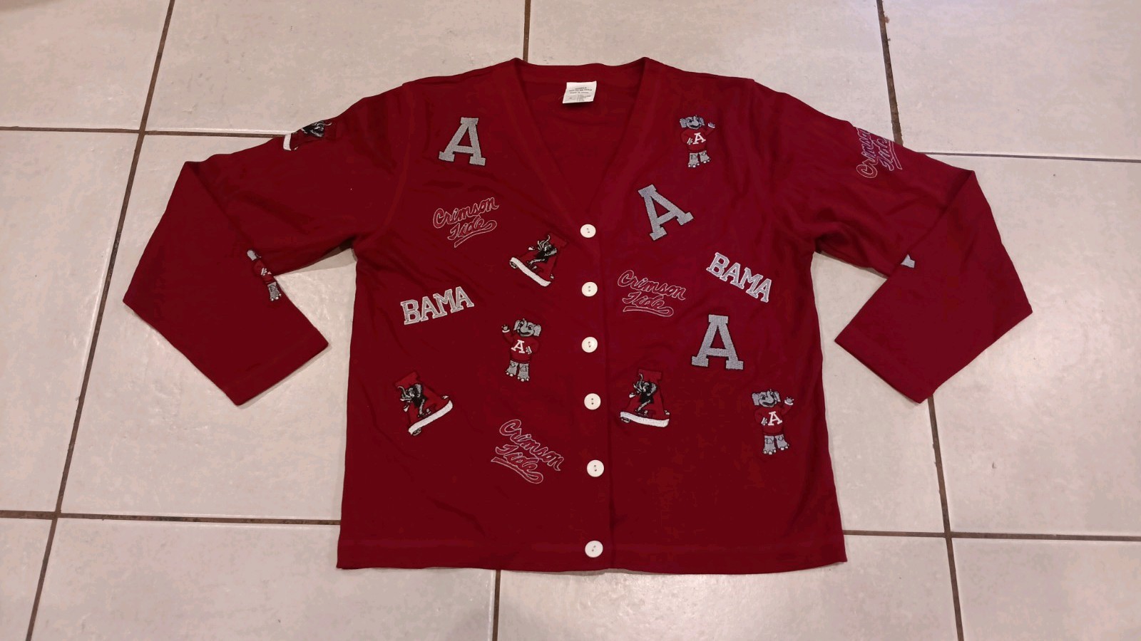 Vintage Crimson Tide Cardigan Sample 1999 Bama