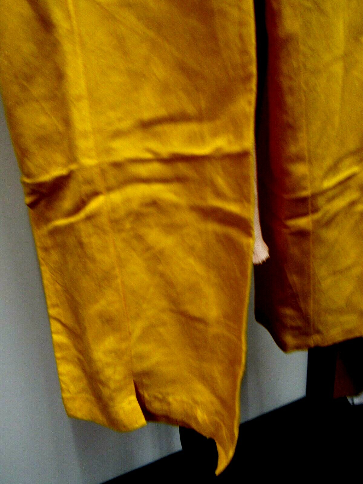 VTG MARLA KIM Dress Pants Flat Front Drawstring Back Zipper Golden Yellow L EUC