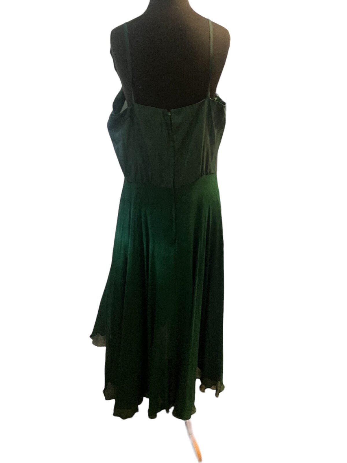 Vintage Evening Gown Niteline by Della Roufogali Green beaded Long sleeve, SZ 16