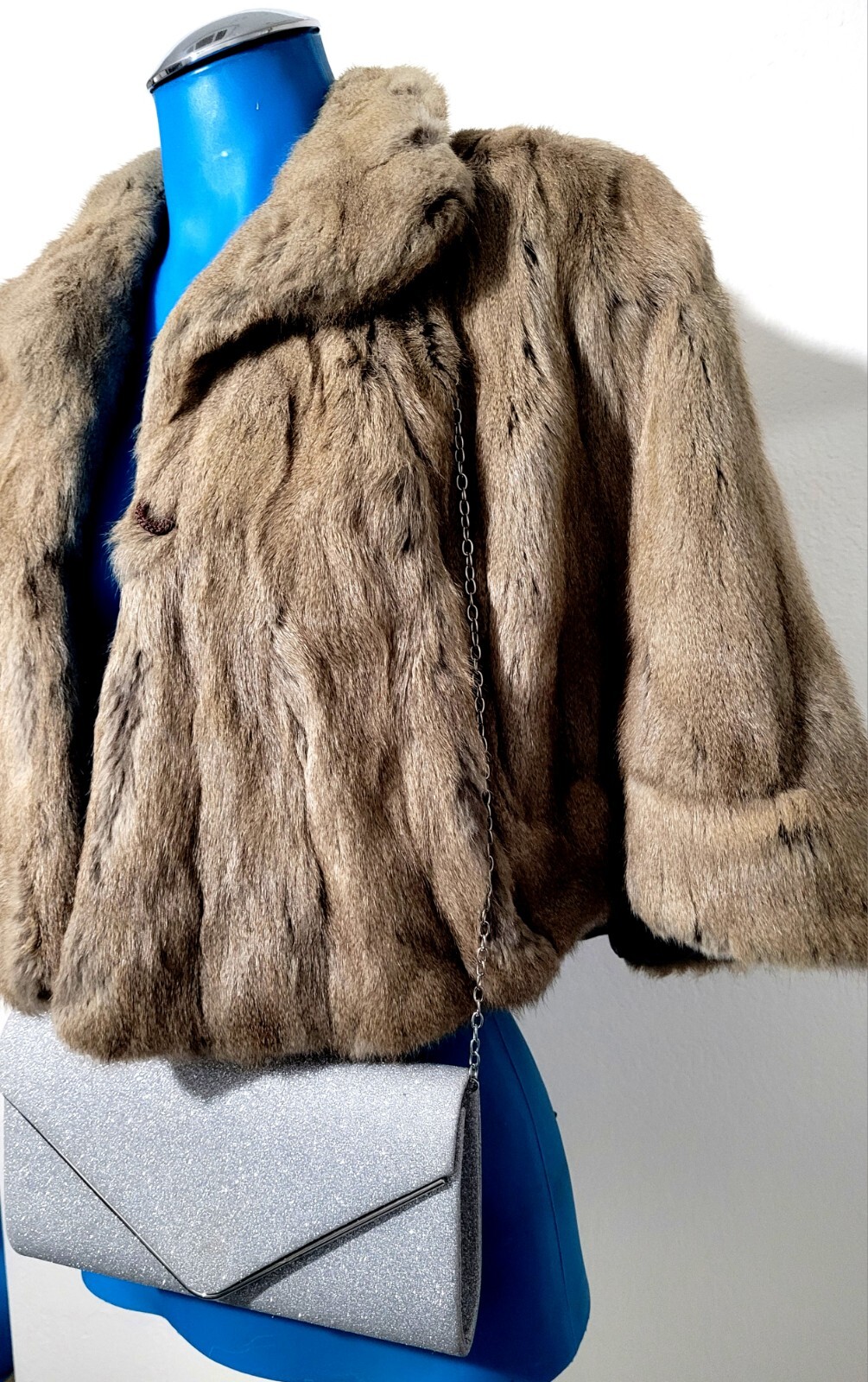 Beautifull Vintage Mink Genuine Cape Capelet Stole Brown Size M Bullock’s Furfs