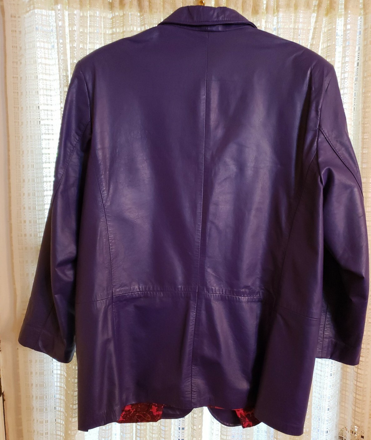 VTG 80s Northside Fashions Purple Leather Jacket Blazer Oversized Retro Womens L