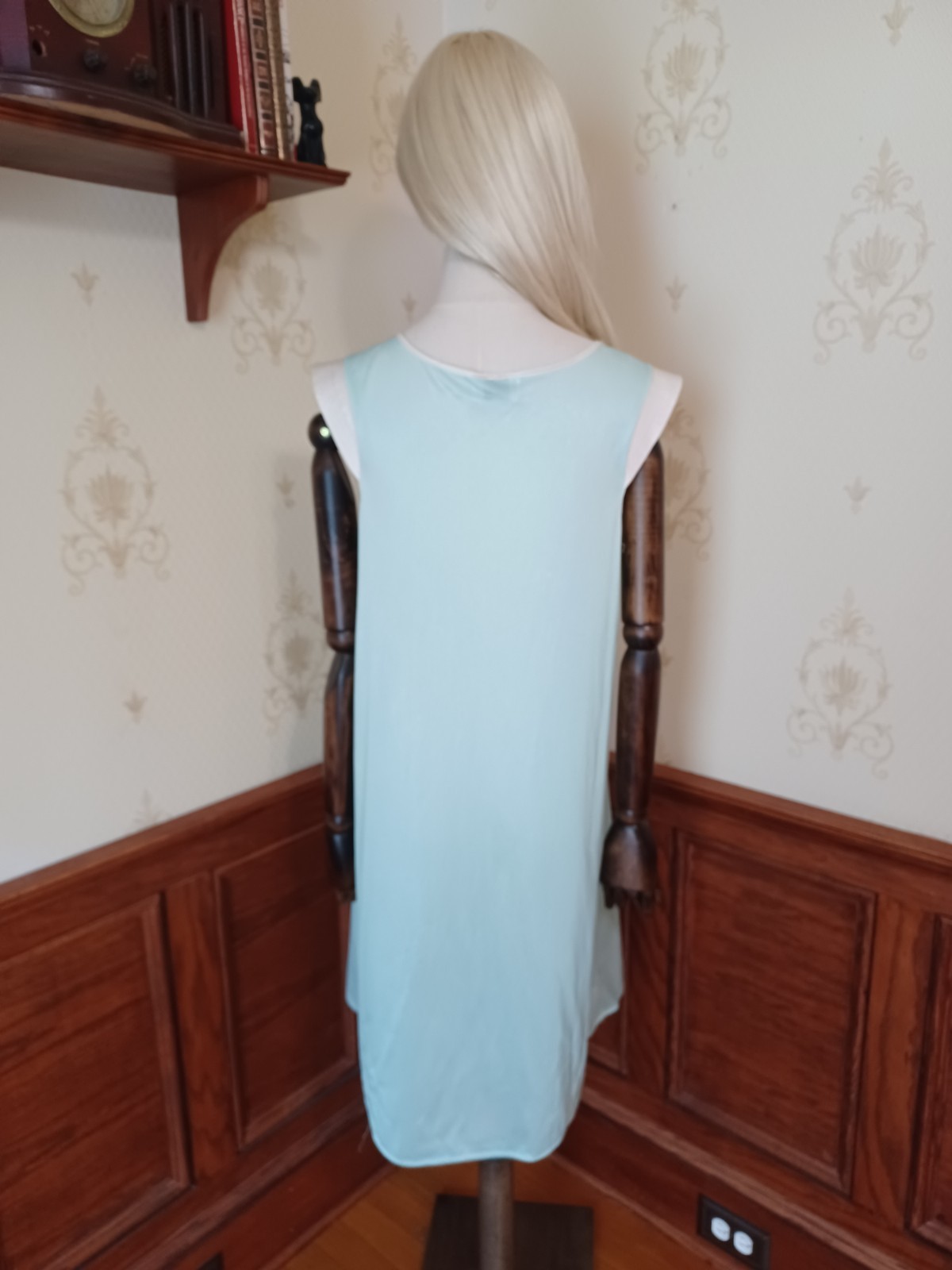 Vintage 1960s/70s Paramount Sea Green/Floral Fairy Cottagecore Lingerie Dress