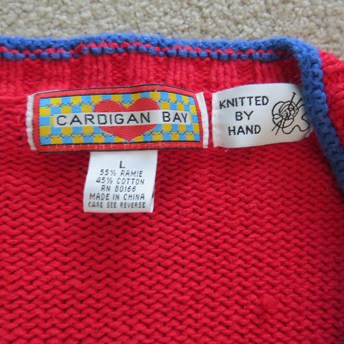 Vtg Cardigan Bay CATS & FISHBOWL Knitted Sweater Size L