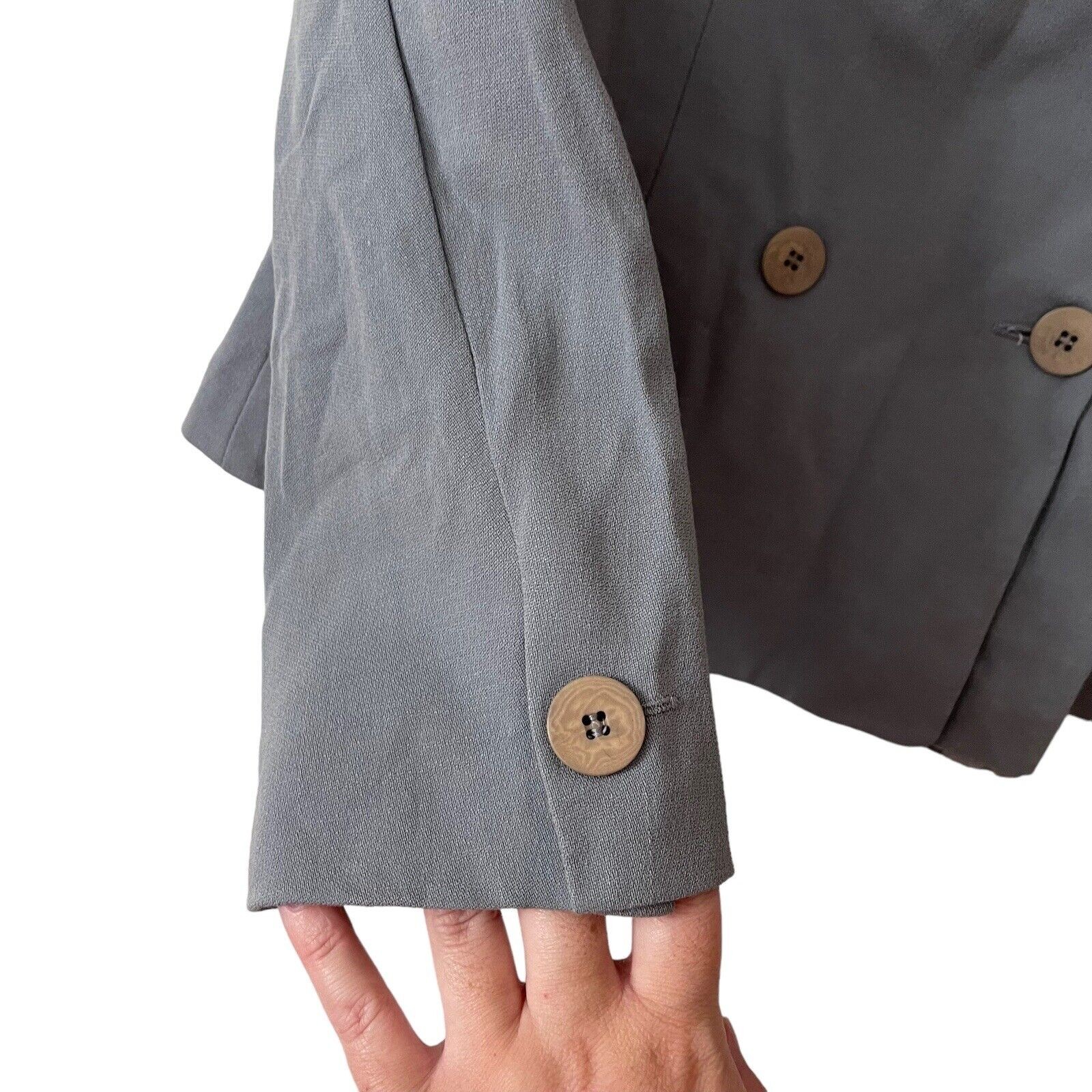 Giorgio Armani Le Collezioni US 10 Blazer Jacket Womens Vintage Wool Blue Gray