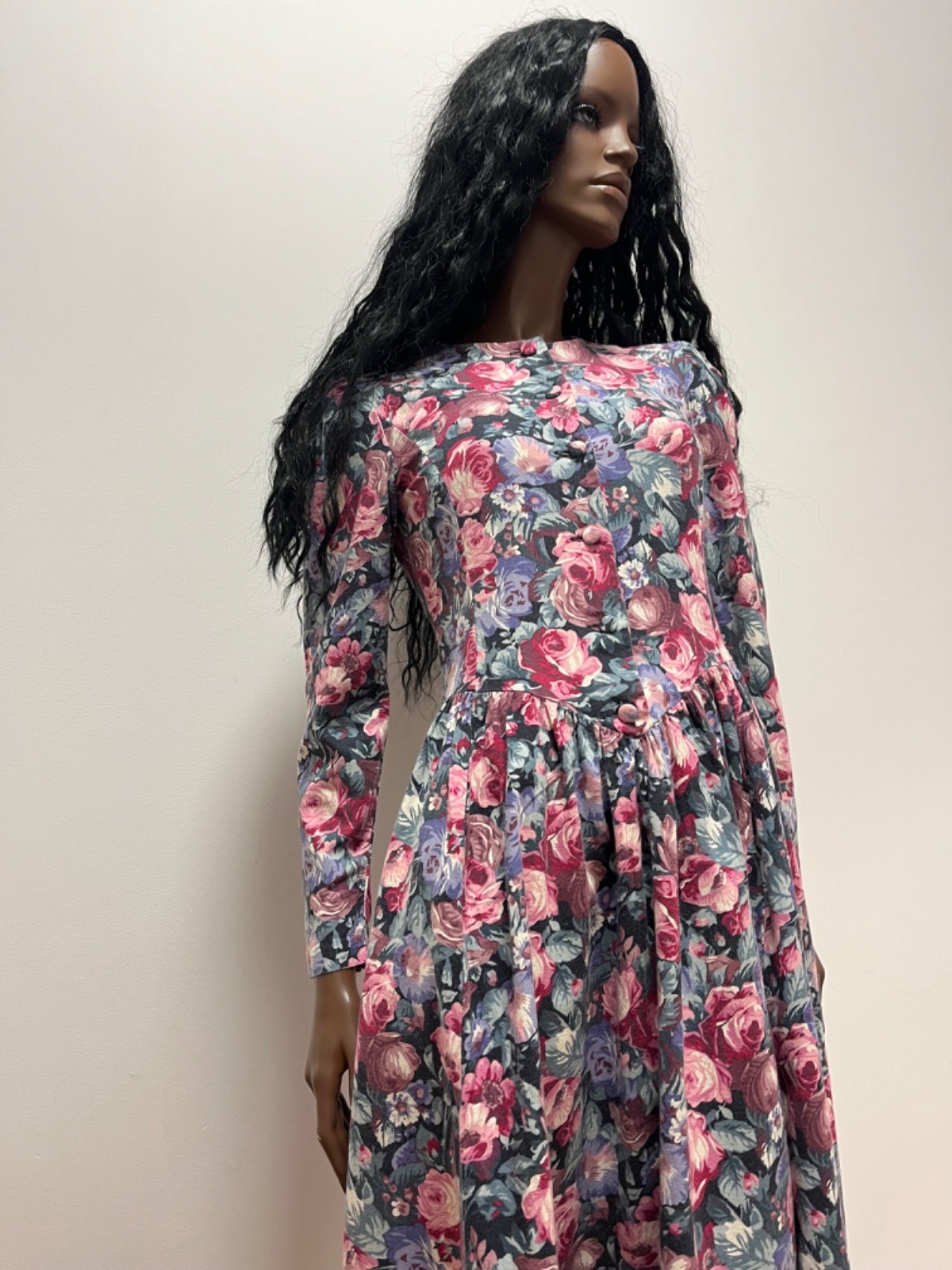 Vintage Laura Ashley Floral Prairie Dress UK 10 Cottagecore Midi Dress