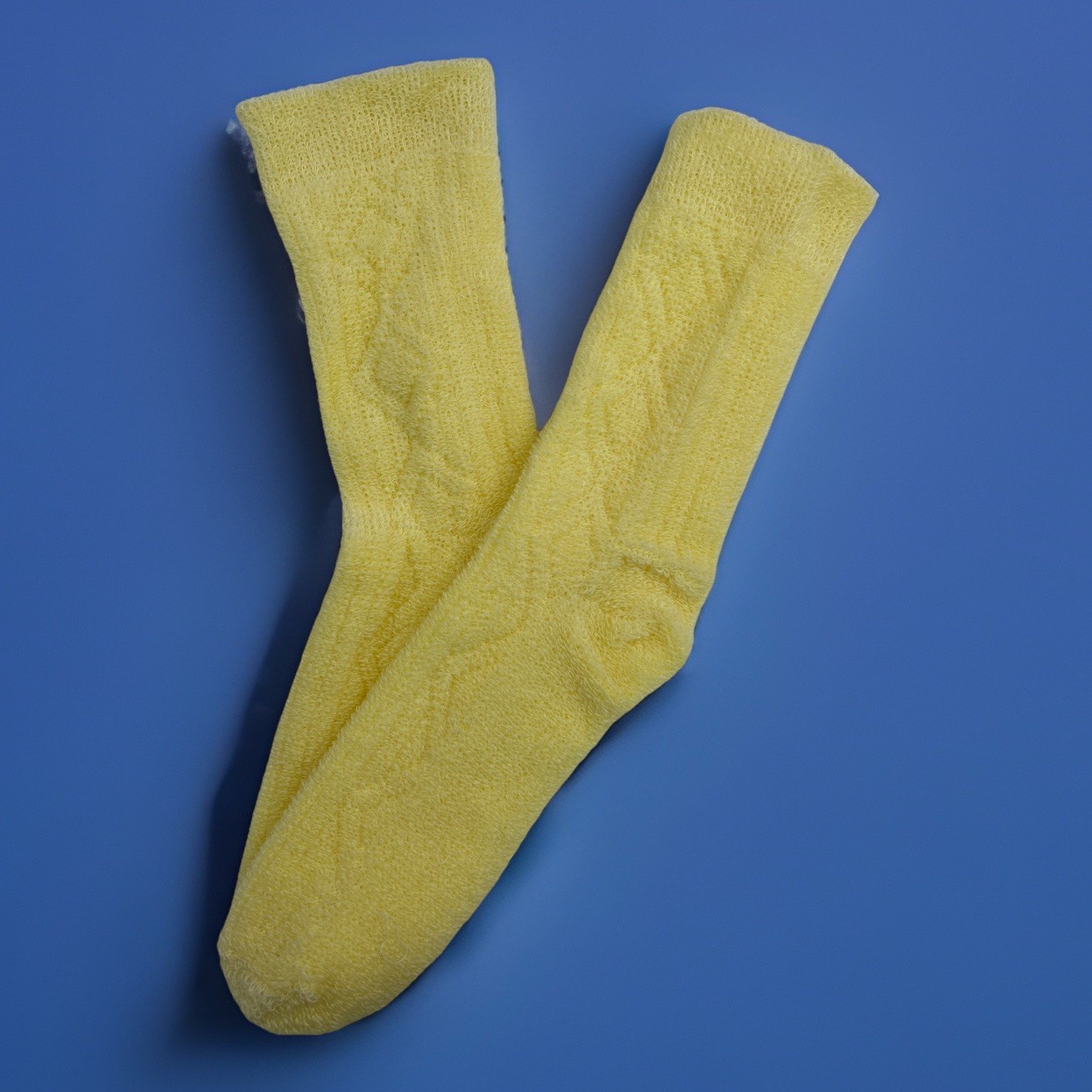 VTG Women’s Socks Acrylic USA 7-9 1980’s 1990’s NOS Terry Yellow