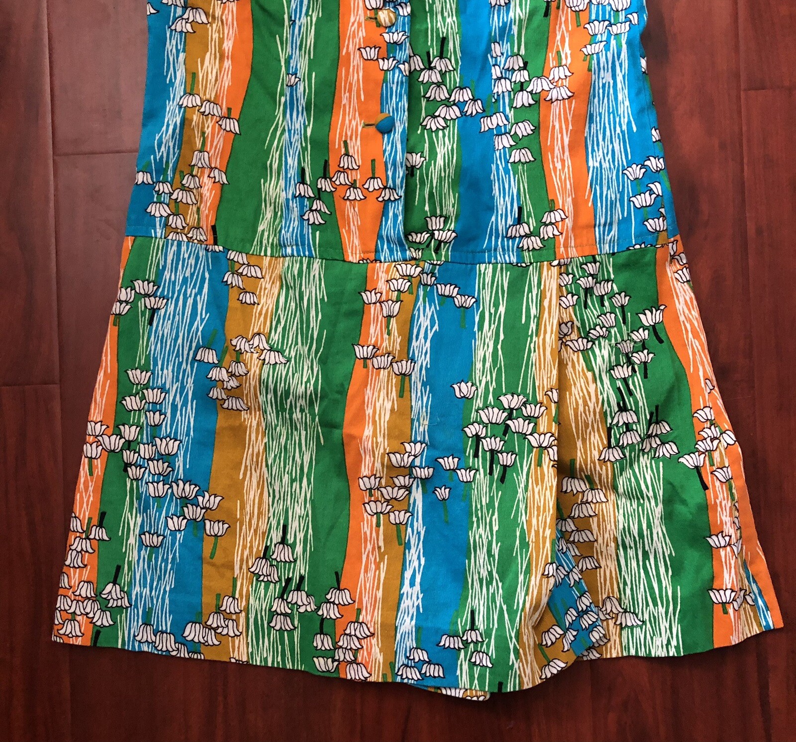 Vintage 60s Terry Chicago Mod Shift Romper Skort Size Small Lily Of The Valley