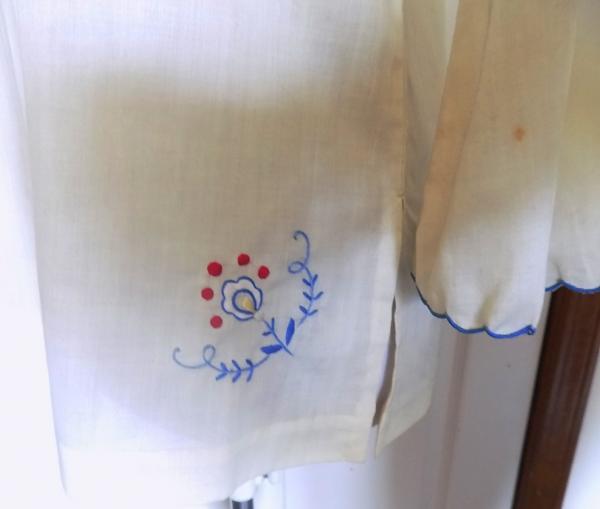 Vintage Hand Embroidered Ethnic Pullover Top Daffodil Large B38