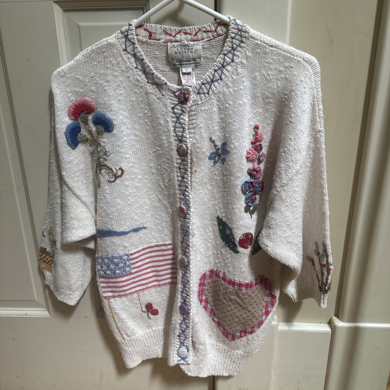 1990s Americana Two Sweaters Patchwork Susan Bristol Cambridge Country StoreREAD