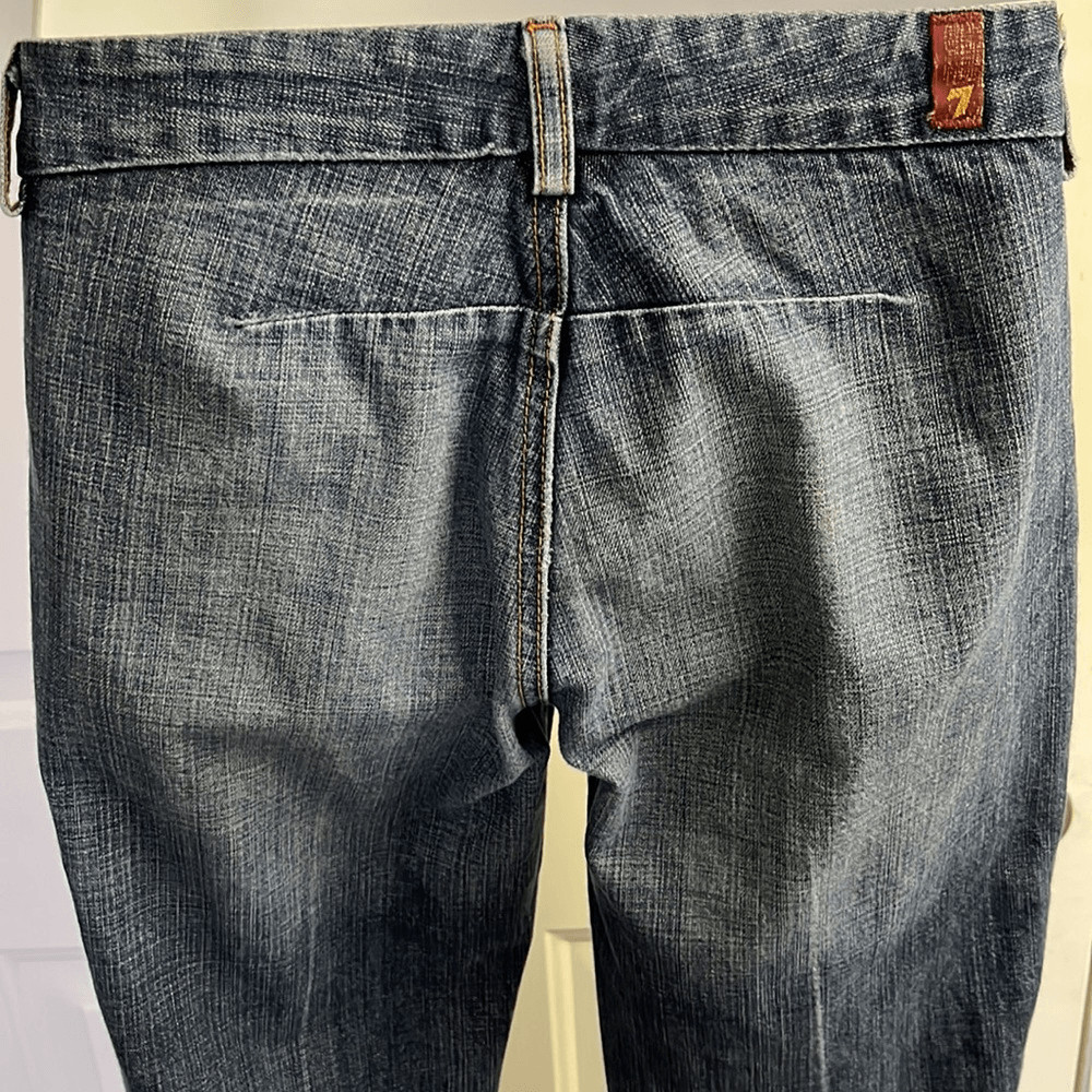 7 for all Mankind 100% Cotton Fade Distressed Trousers Sz 29 #00940190