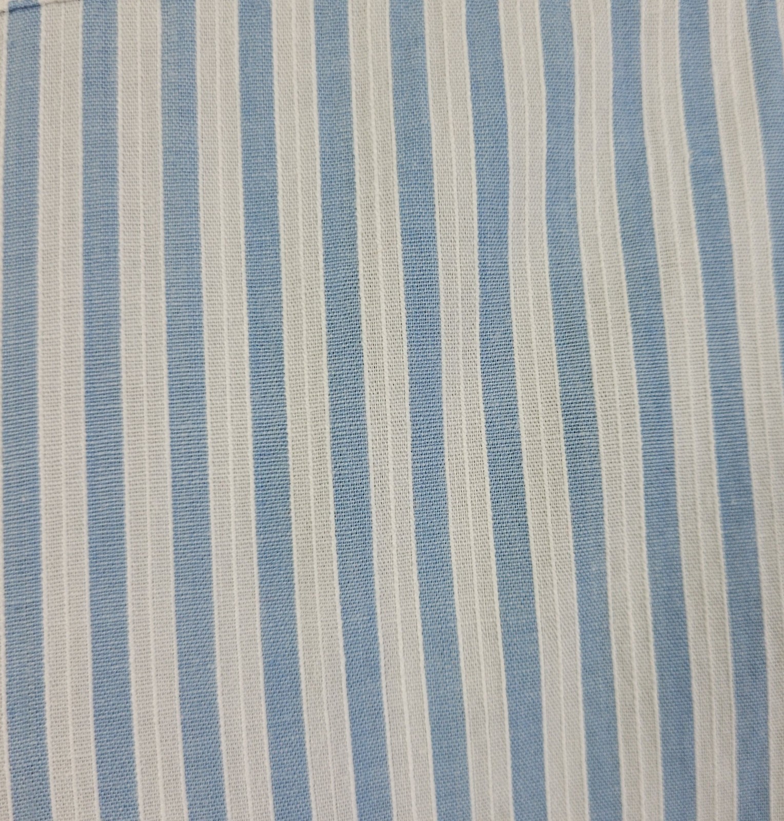 Vintage Blue & White Striped Apron w Bib & Patch Pockets Handmade?
