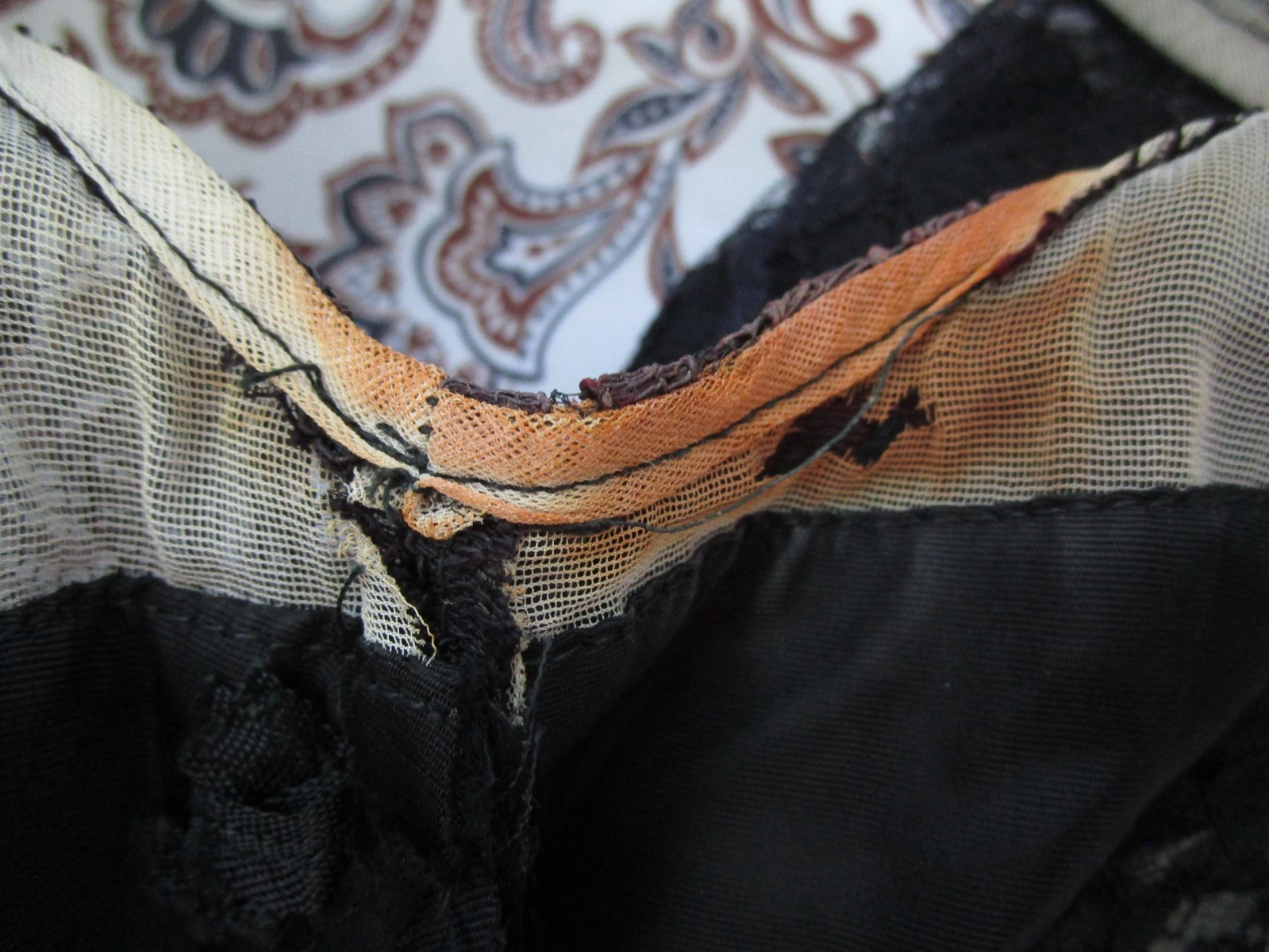 Vtg 60s Another Ann Barry Jr. Black Lace Drop Waist Mod Flapper Party Dress TLC