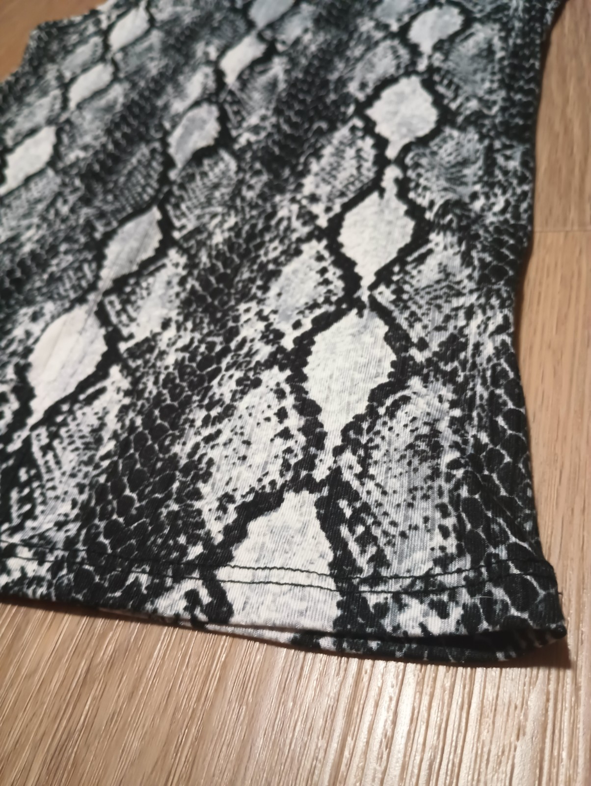 Vtg 90s Stretch Python Snake Animal Print Cutout Open Front Tank Top XS