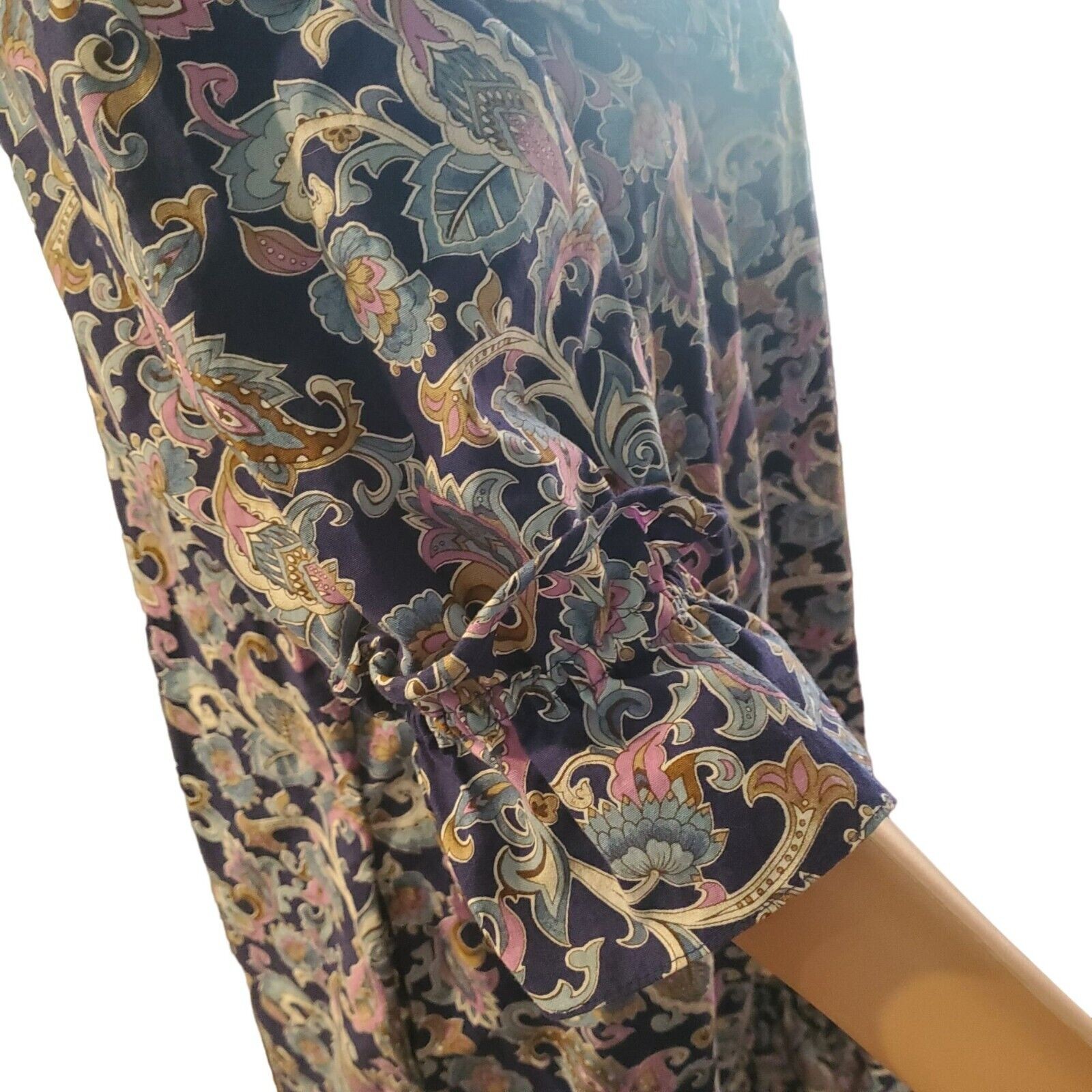 Vintage POMARE Hawaiian Floral Cotton Dress Tag 14 (fits 10) Boho Prairie USA