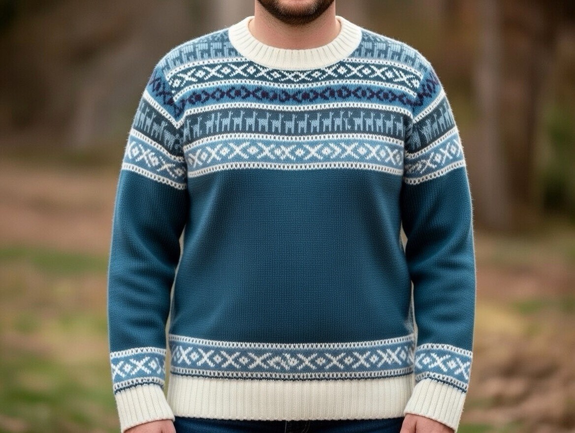 Vintage Alpaca Pullover Sweater – Made in Peru – Size L – Unisex