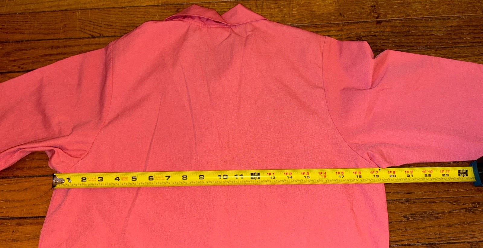 Vintage Candy Striper Volunteer Button Up Smock Fame Size S Pink Salmon Color