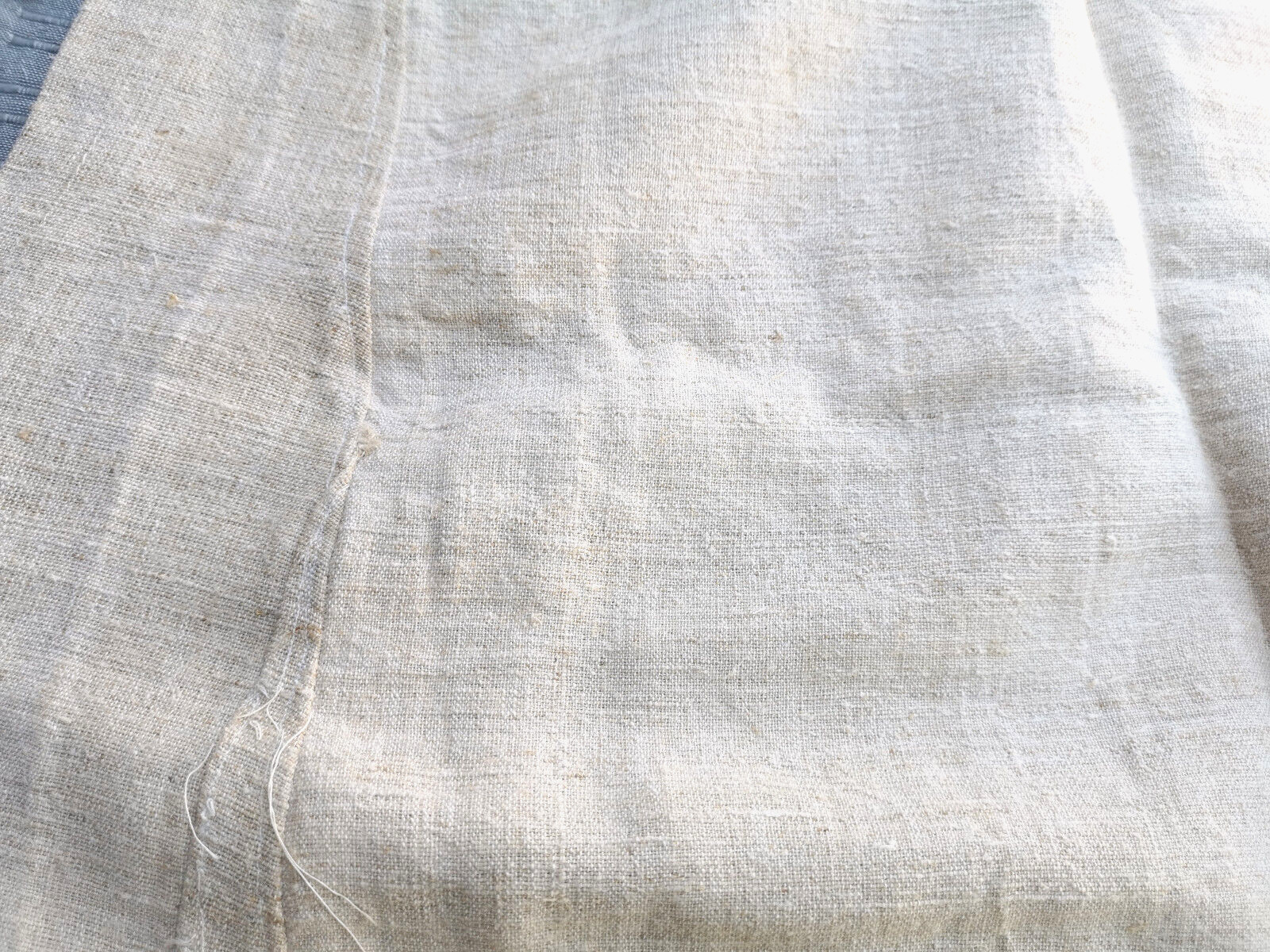 OLD PRIMITIVE WOMENs LONG WHITE SHIRT HOMESPUN FABRIC HEMP CLOTH