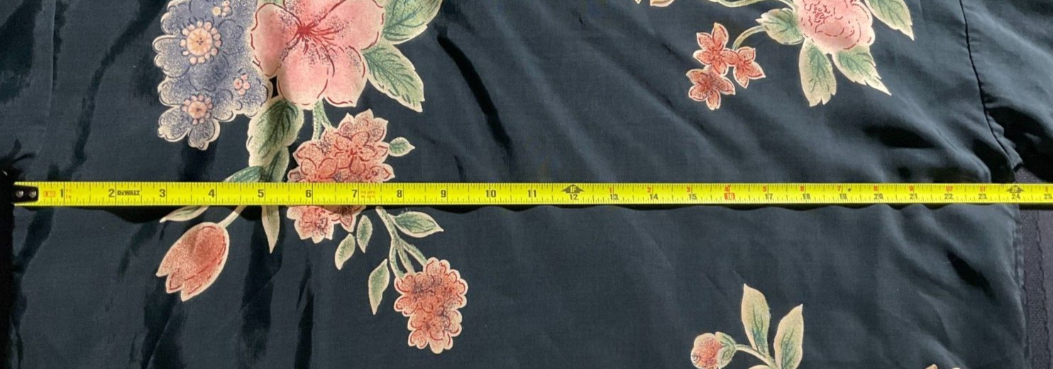 Vintage Black Floral Blouse One Size with Original Tags by Retro Vare (CL07)