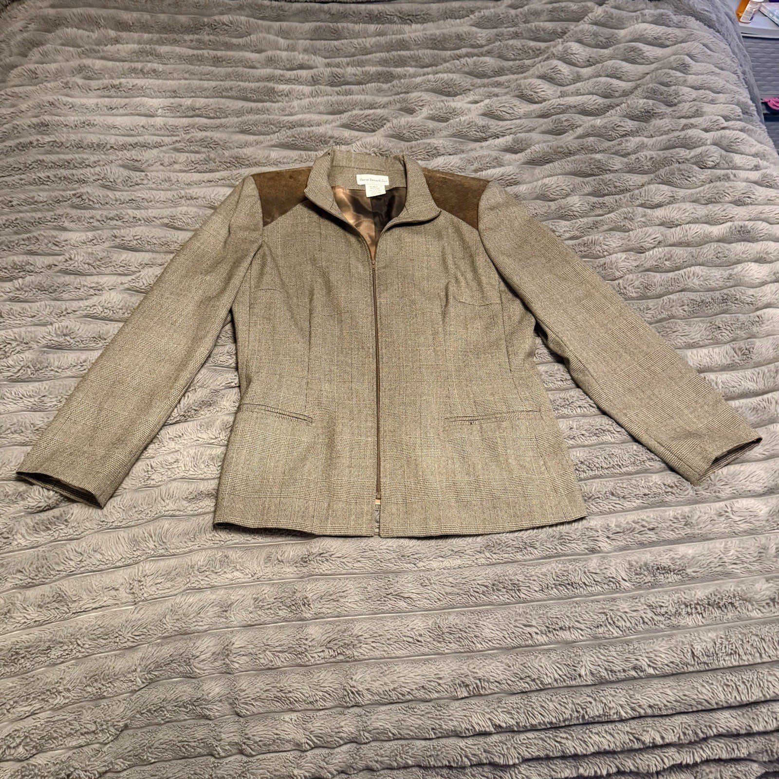 Vintage Harve Benard Wool Full Zip Blazer Jacket Womens 12
