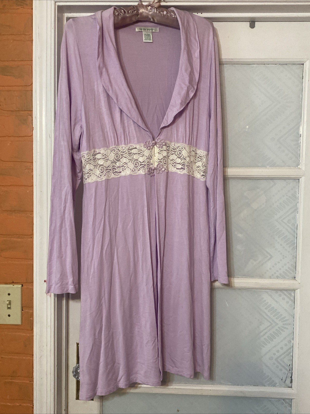 Vintage Laura Ashley Robe Large Lavender Light Weight Short