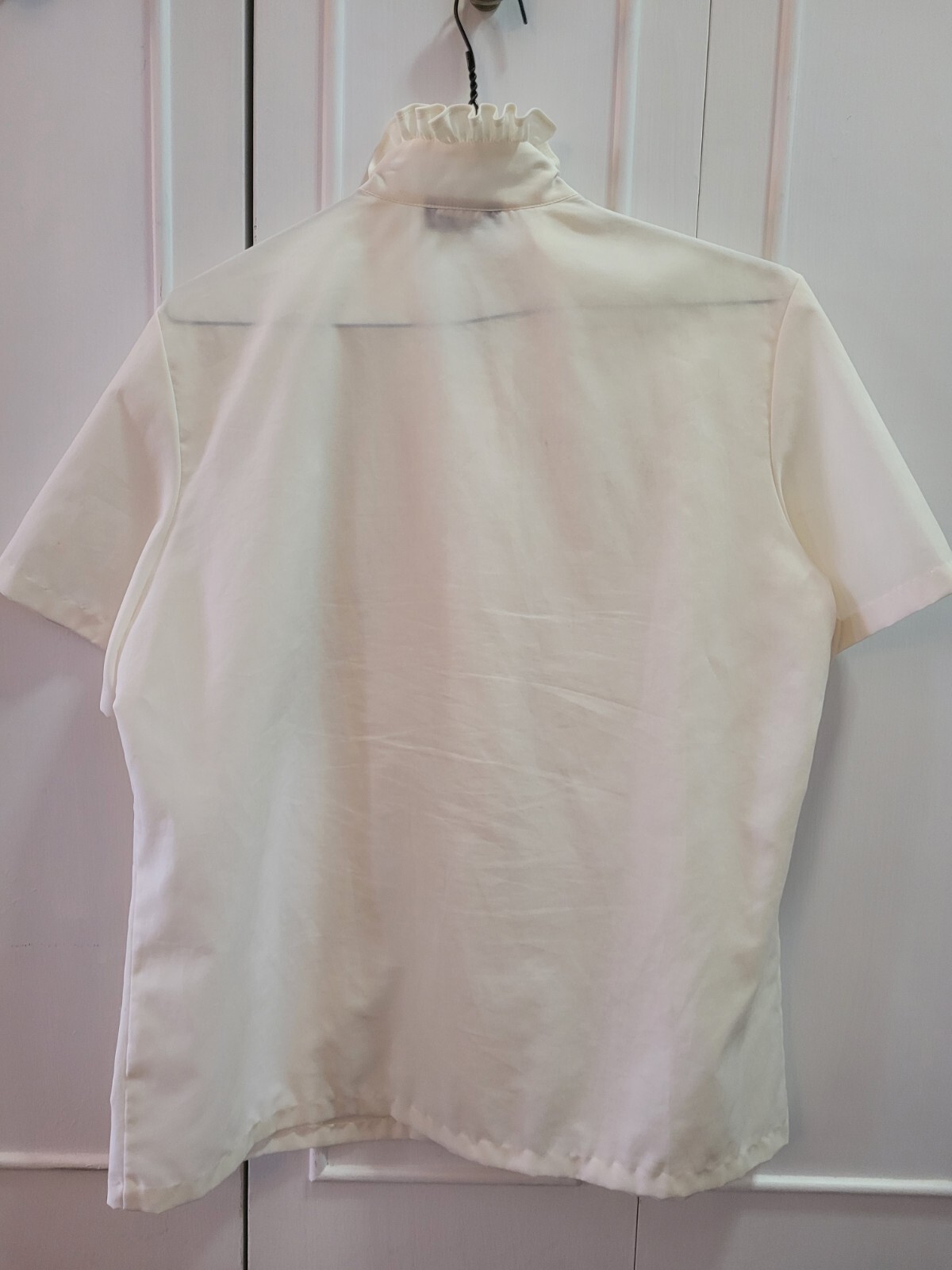 Lucky Winner Button Down Blouse – Cream, Size Large