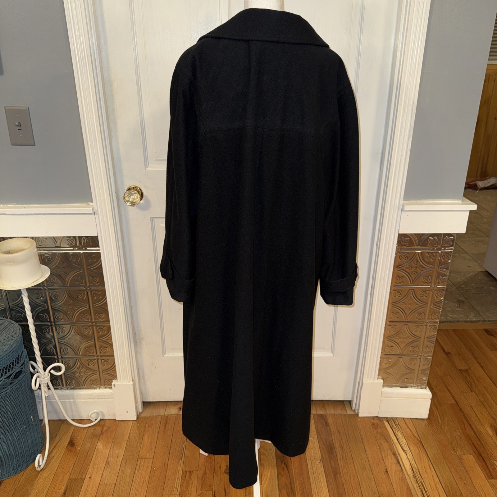 Komitor vintage long black Wool Swing coat, 2 X