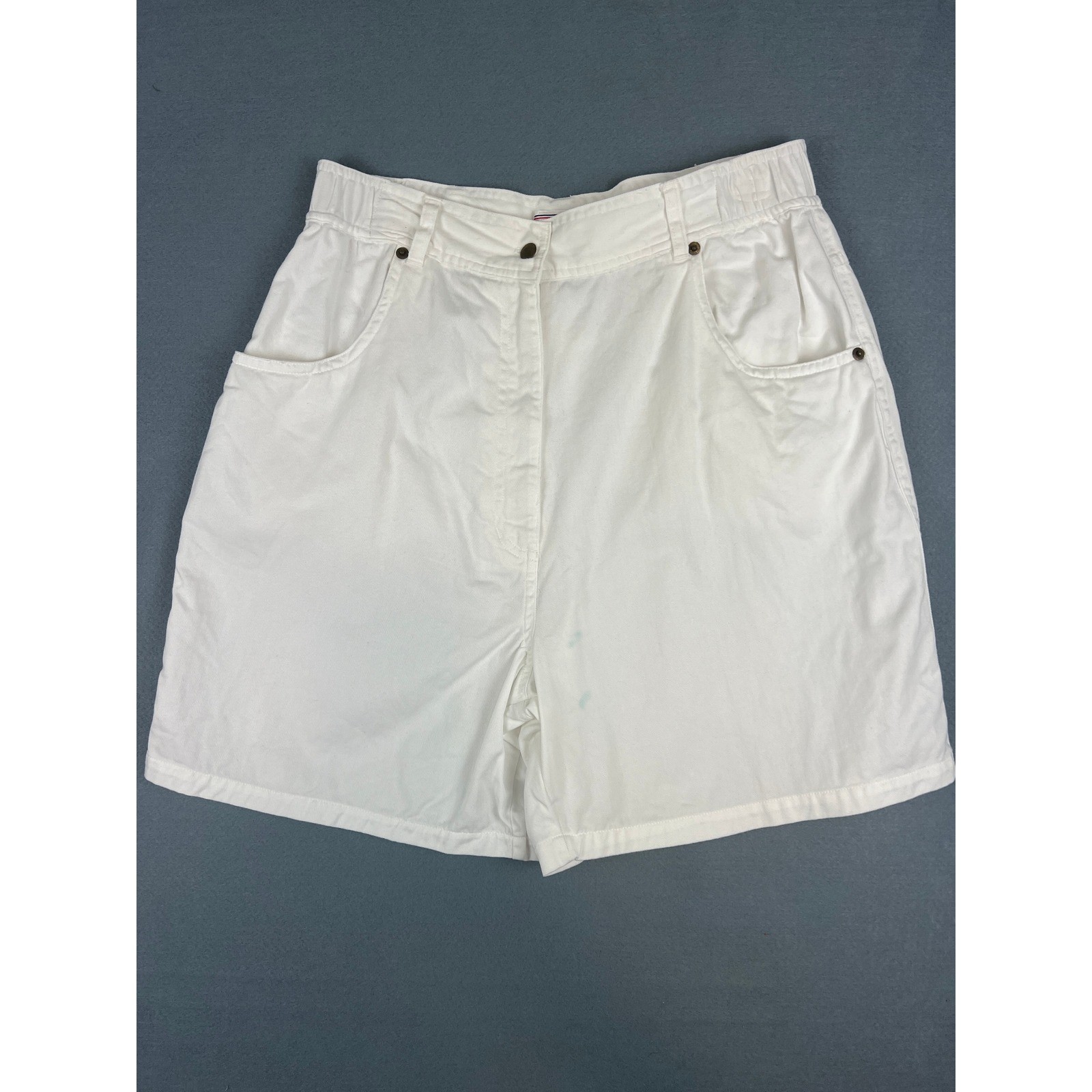 Vintage High Rise Shorts Coastal Grandma Minimalist 90s White Cotton 12P