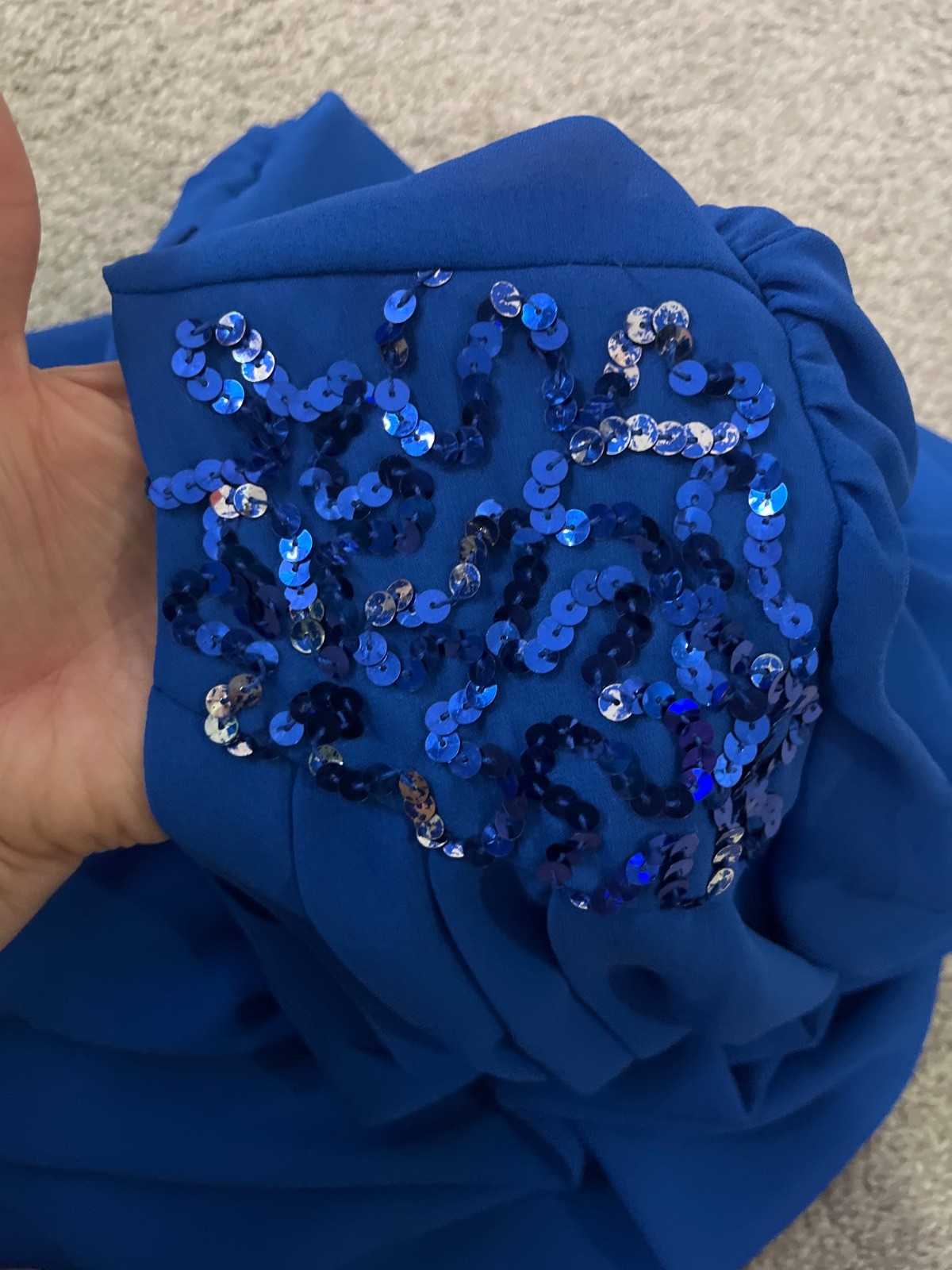 Vintage 70’s Dress 4 6 Blue Sequins by Trends by Jerrie Lurie