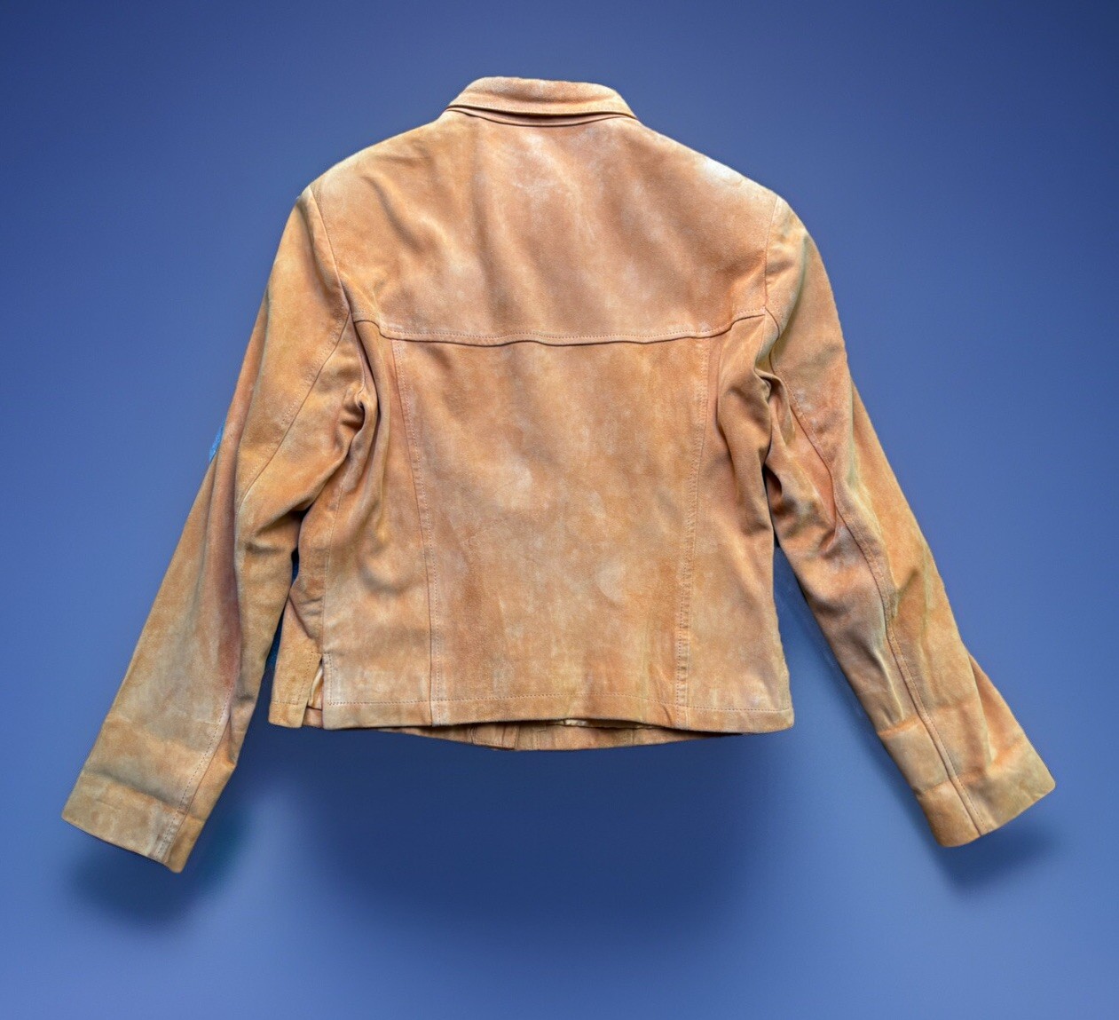 1960s Beautiful European SOFT SUEDE Tangerine Color Jacket.size 44.S/M