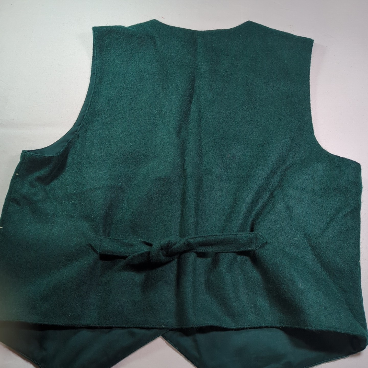 Vtg Ashley Hill Wool Vest Womens L Green Christmas Tree Cabin Buttons Country