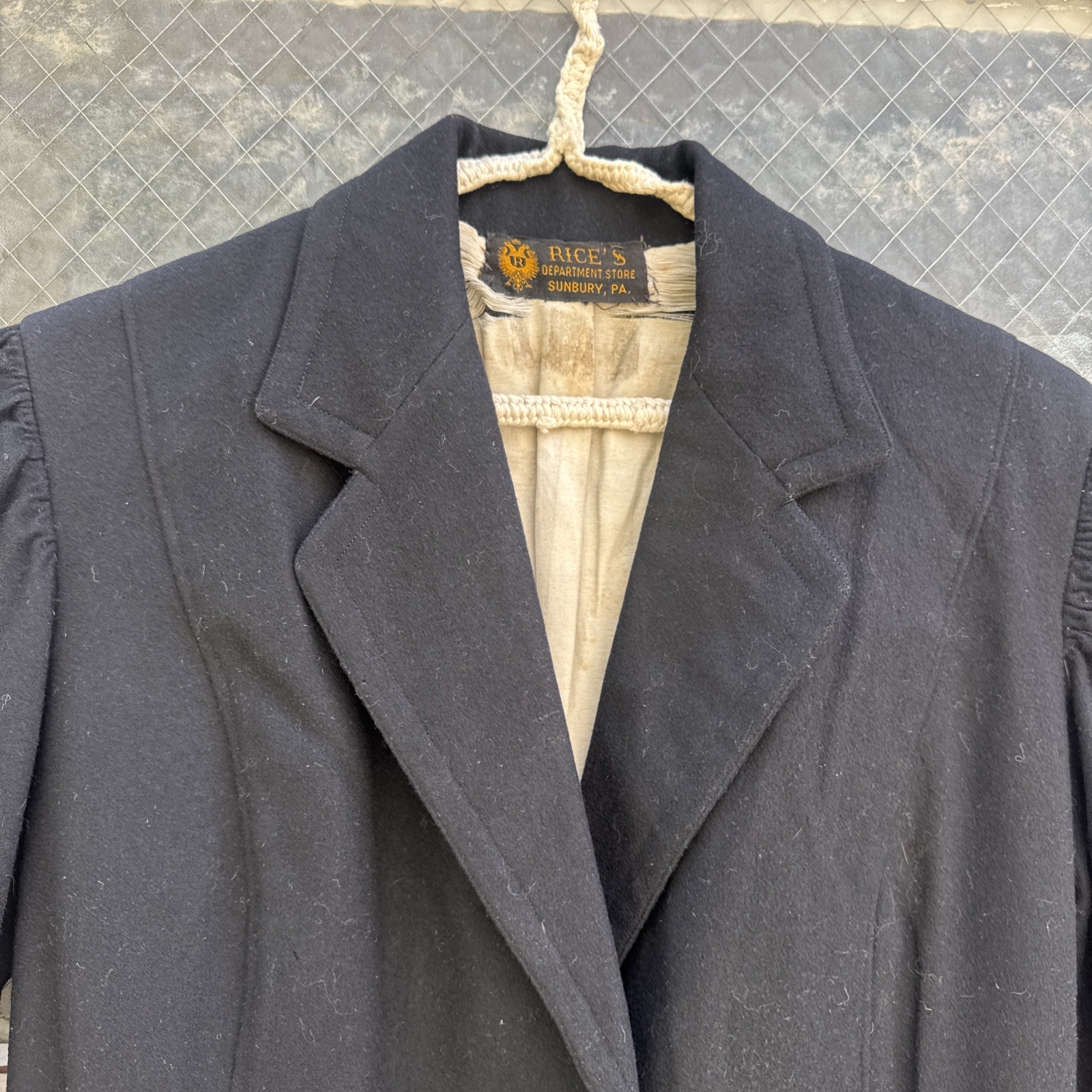 Antique Edwardian Coat Black Wool Riding Dress Jacket Victorian Vintage