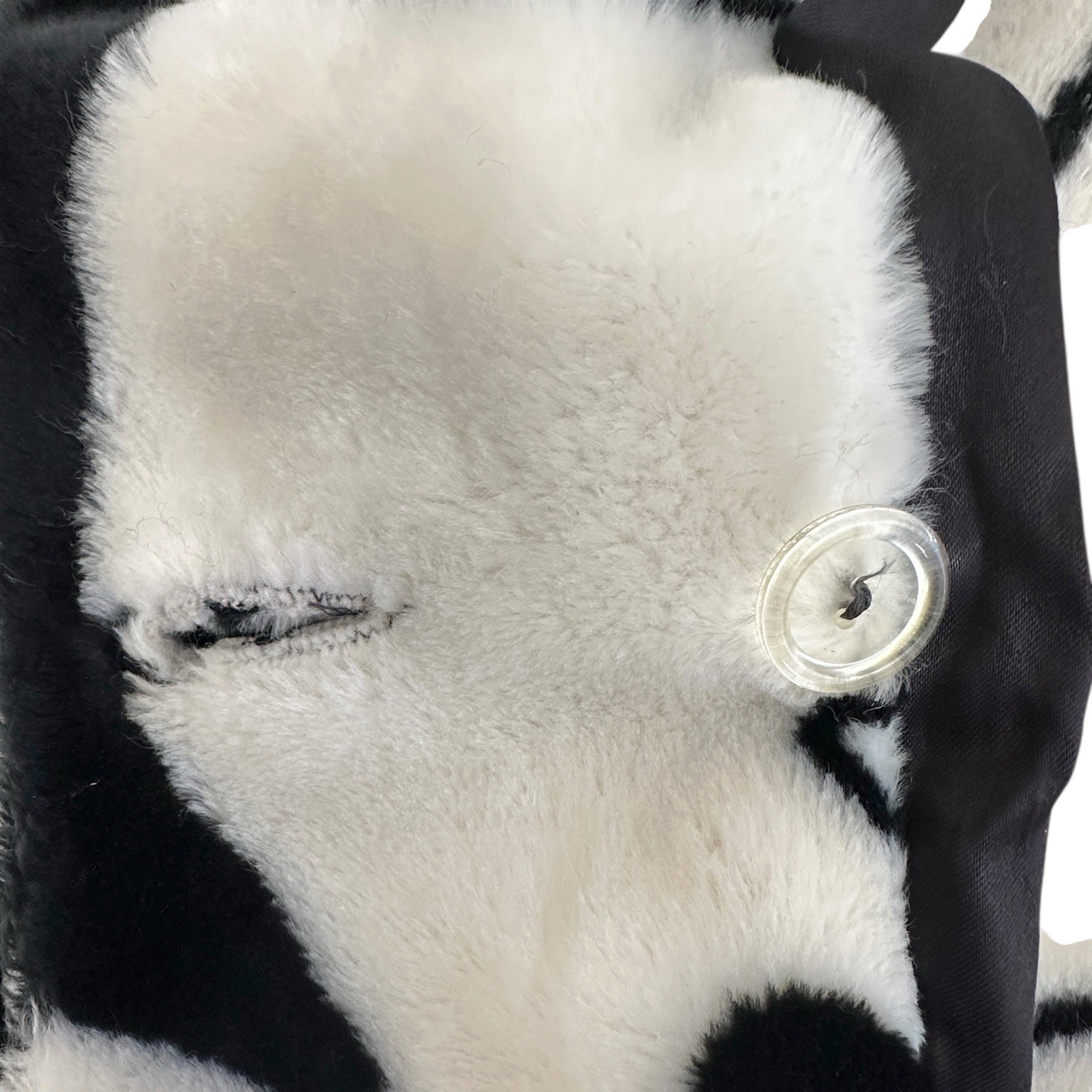 1980s Donnybrook Black & White Oversized Faux Fur Coat Picasso Faces (As Is) /cb