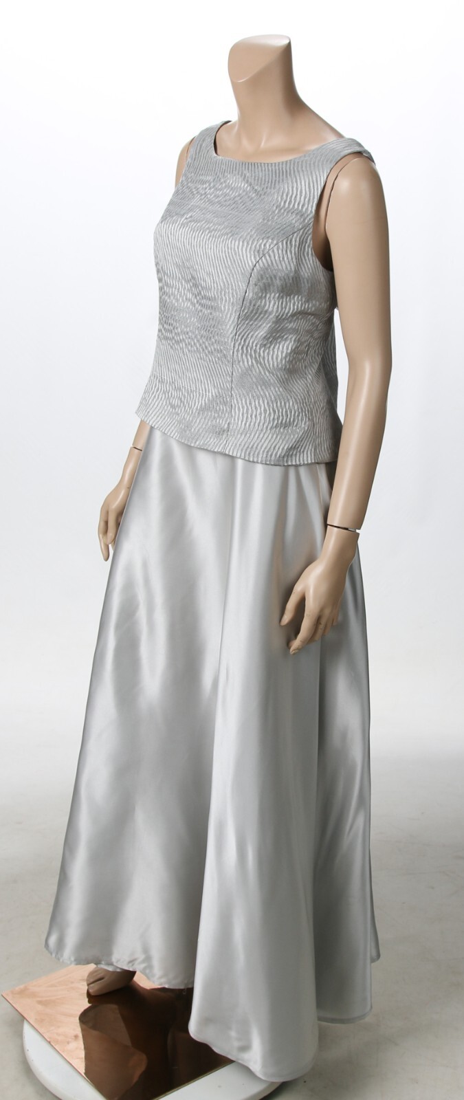 Arianna by Rachel Kaye Vintage 90s Y2K Silver Gray Formal Party Dress sz 14