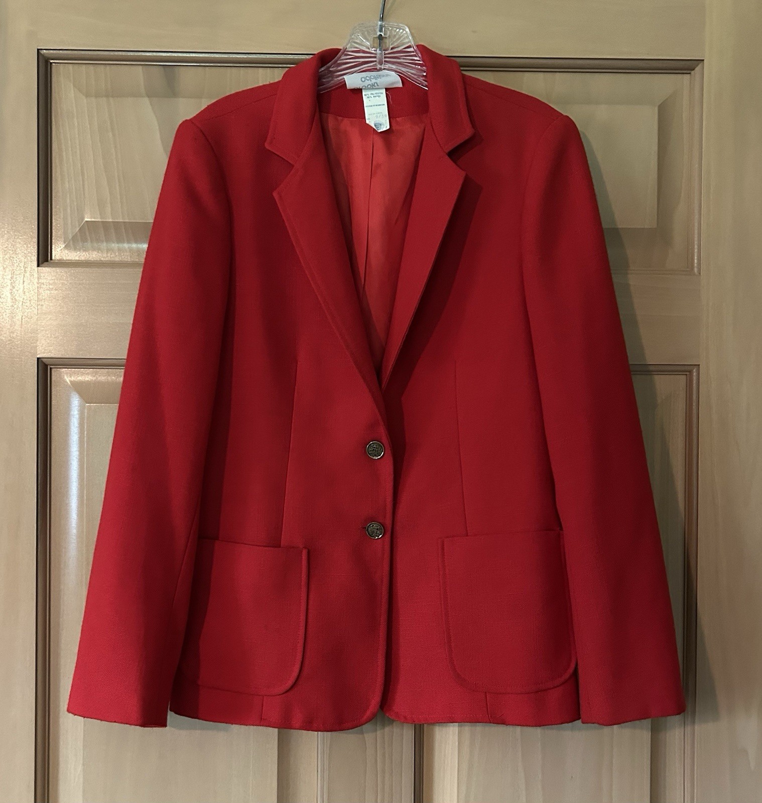 Vintage 80s Brooks Addition Vibrant Red Blazer Corporate Power Suit Jacket 9/10