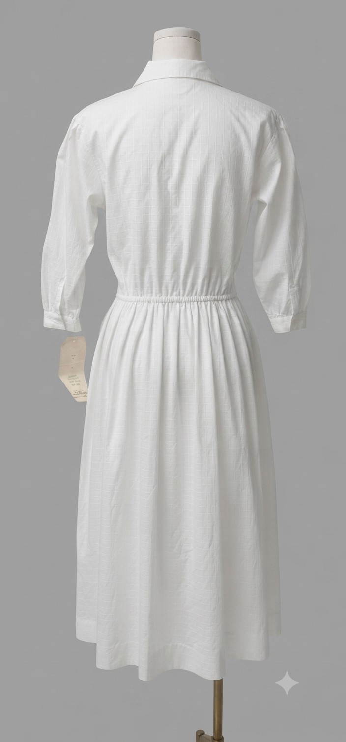 Vintage Lanz Originals 80’s White Windowpane Dress Fit And Flare Dead Stock 8