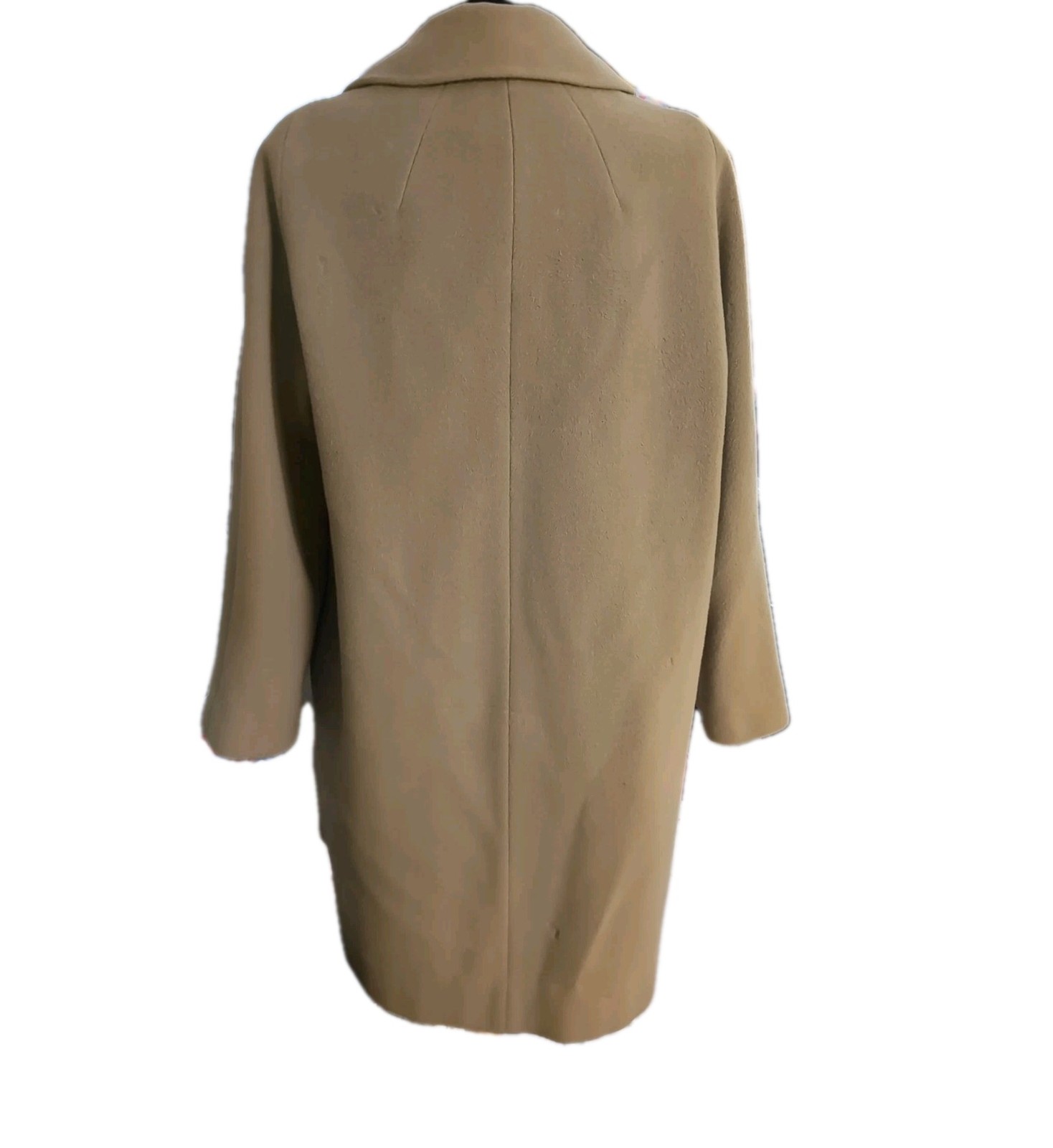 Vintage 100% Cashmere Car Coat Fern Jade Green Size 12-14 Large NOTES!