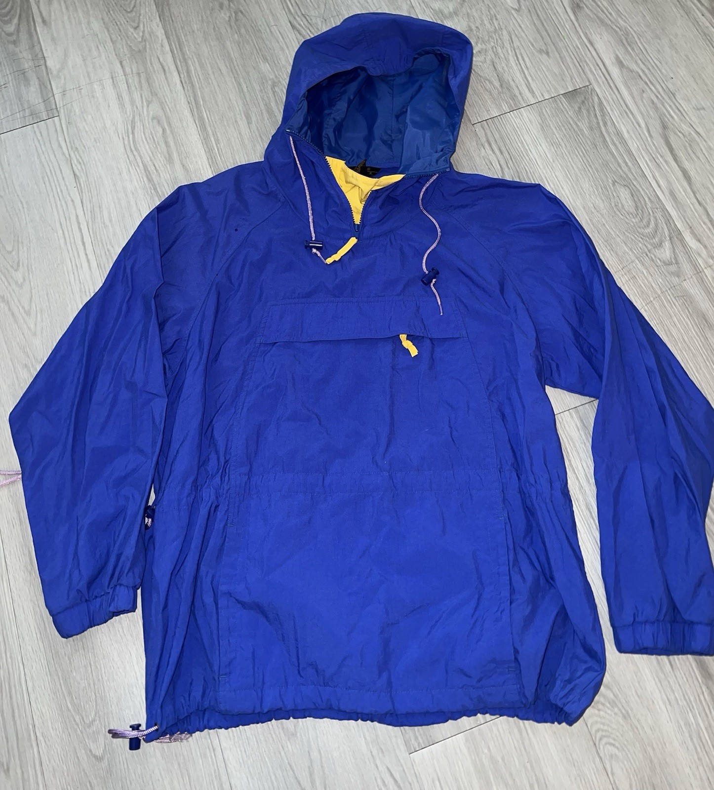 Eddie Bauer Windbreaker 1/4 Zip Pullover Jacket Sz L Y2K Blue
