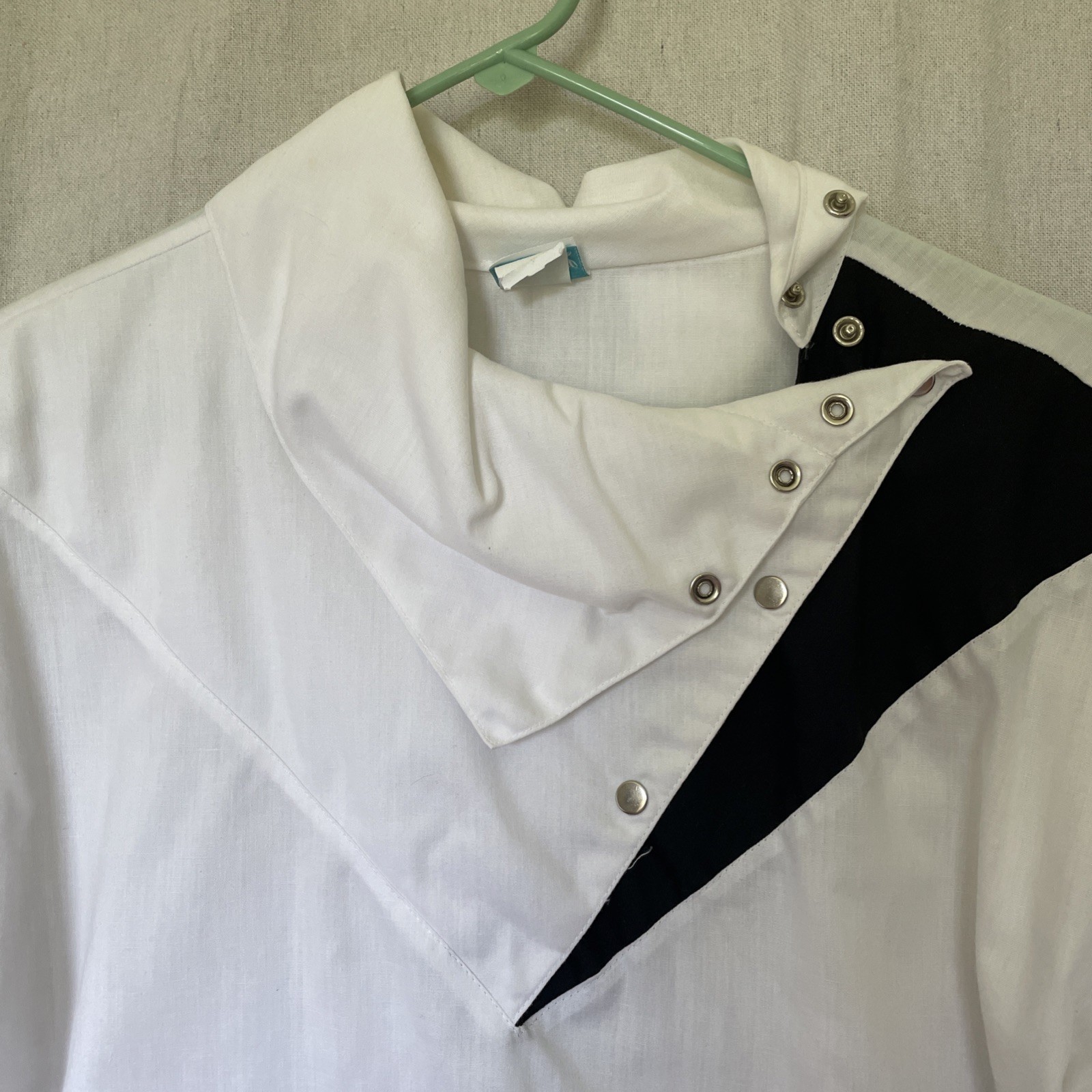 VTG 1980’s Ardmore Women’s M Top Black White Geometric New Wave Lightweight