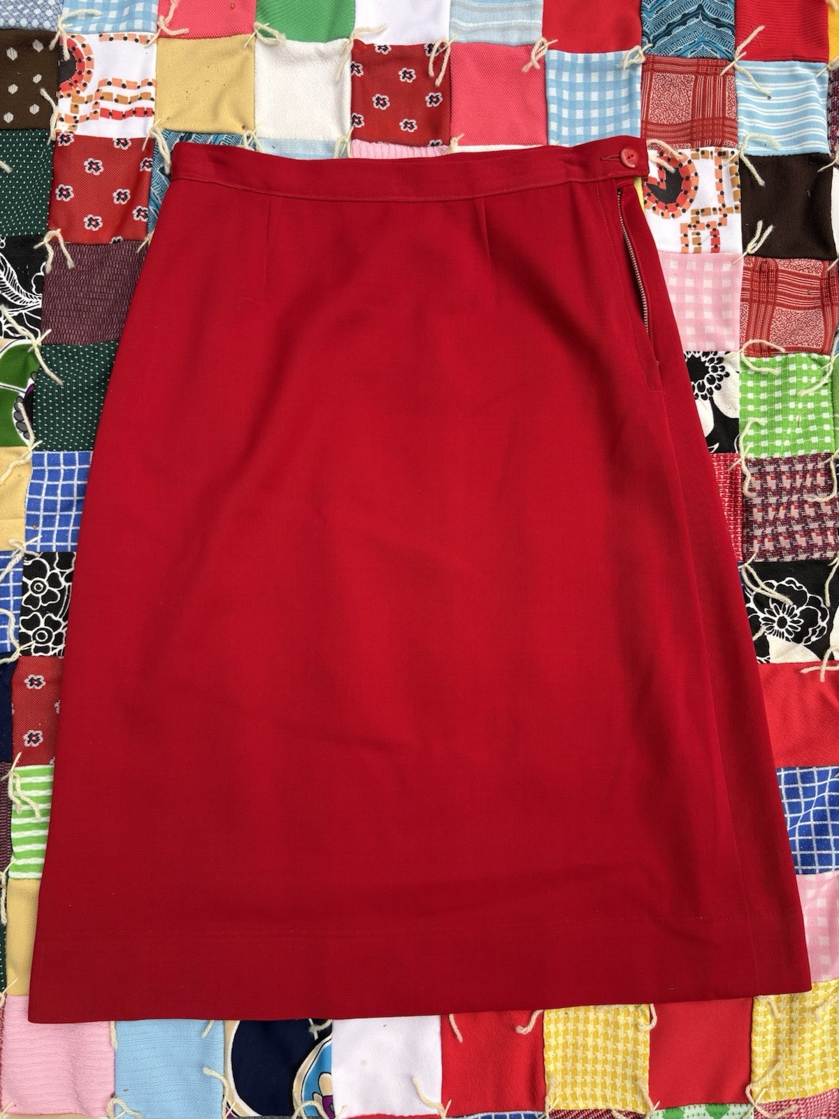 1960s Betty Rose Red Coat & Skirt Set Women’s Vintage