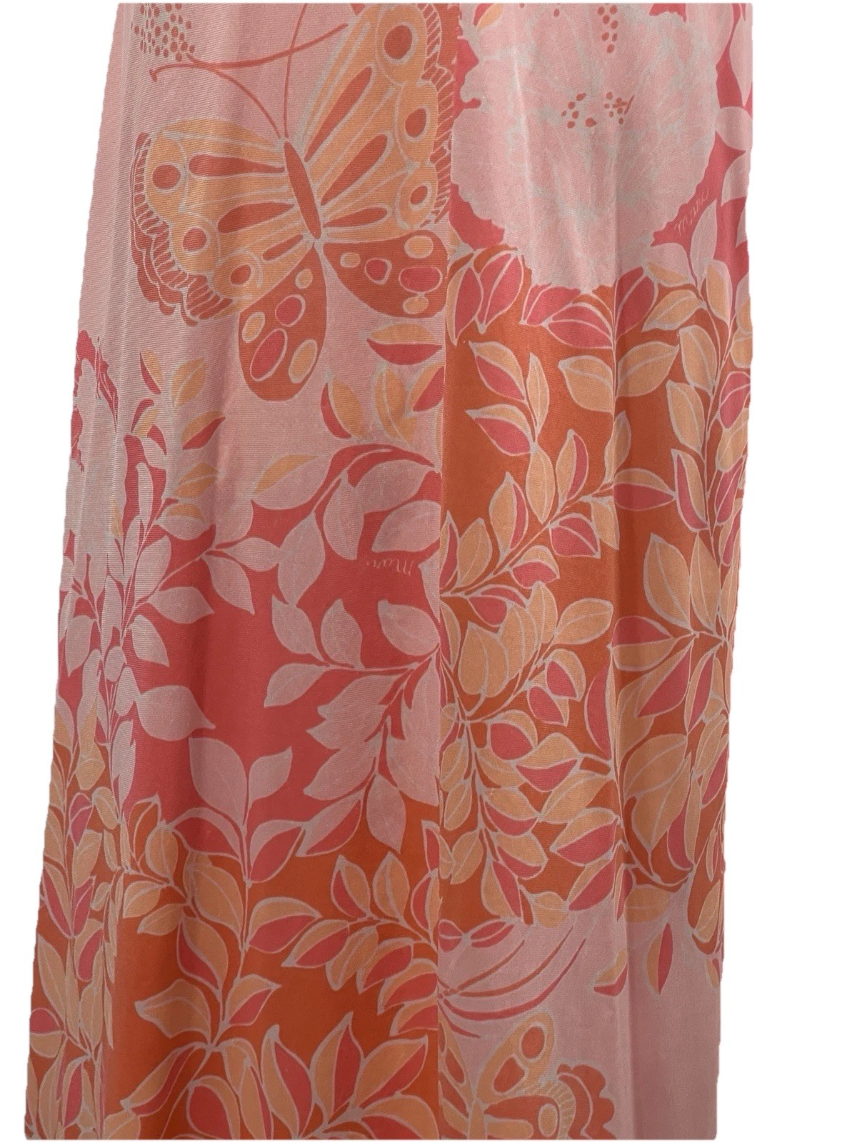Vintage 70s Miss Elaine Mori Butterfly Floral Peignoir Set Nightgown Robe SZ SM