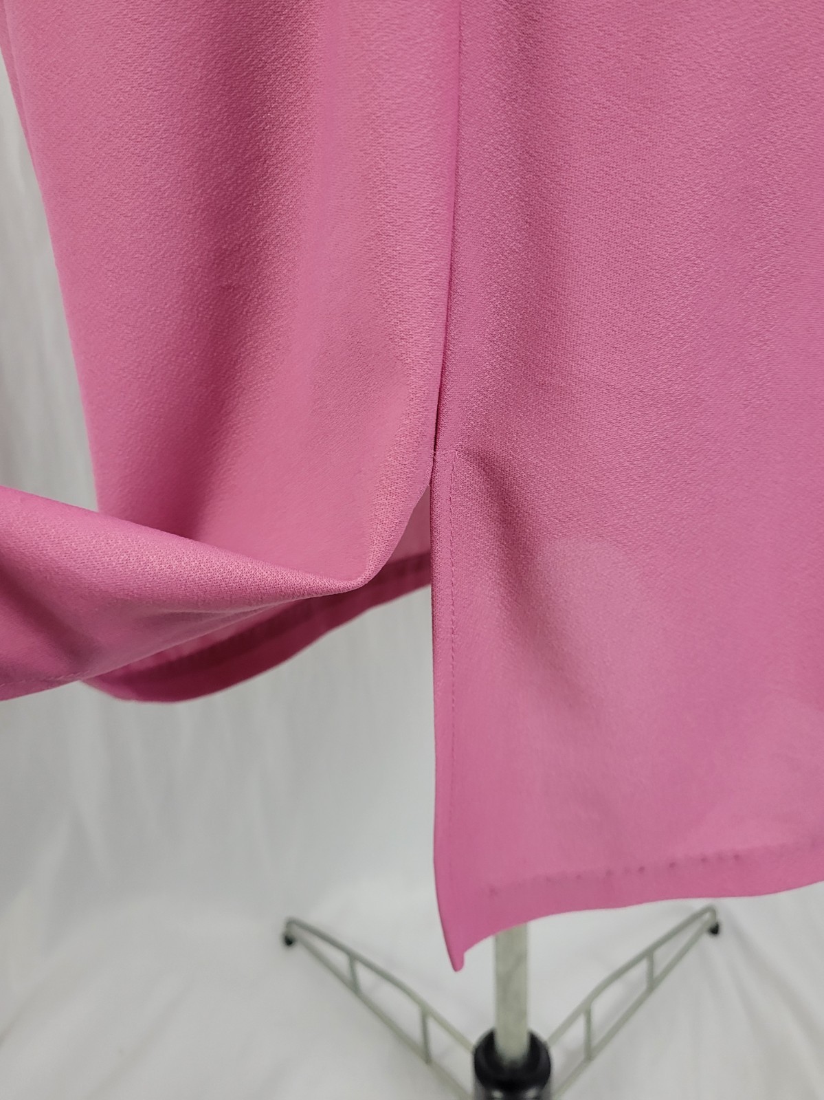 Vtg Earth Angel Mauvish-Pink Blouson Dress w Peplum & Cream Floral Print Size S?