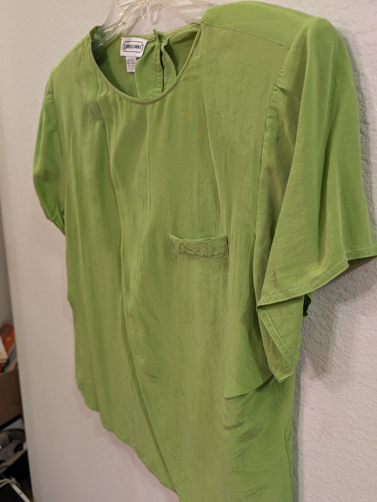 Lauren Alexandra 100%silk Vintage Short Sleeve Shirt Large 1990s